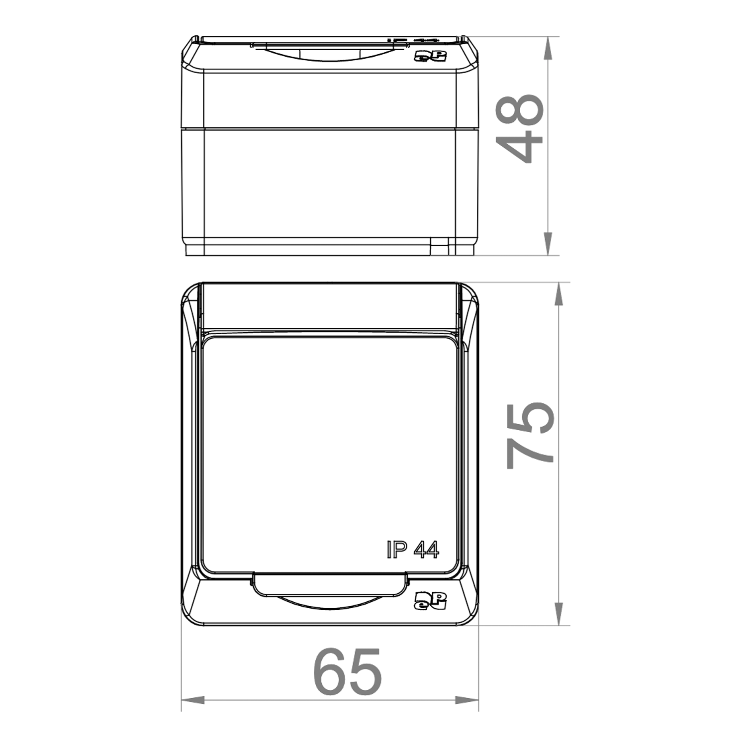 Aufputz-Serie schwarz IP44 (Lichtschalter / Wechselschalter, Doppelschalter, Klingeltaster, 1-fach / 2-fach / 3-fach Steckdose) 1-fach Steckdose