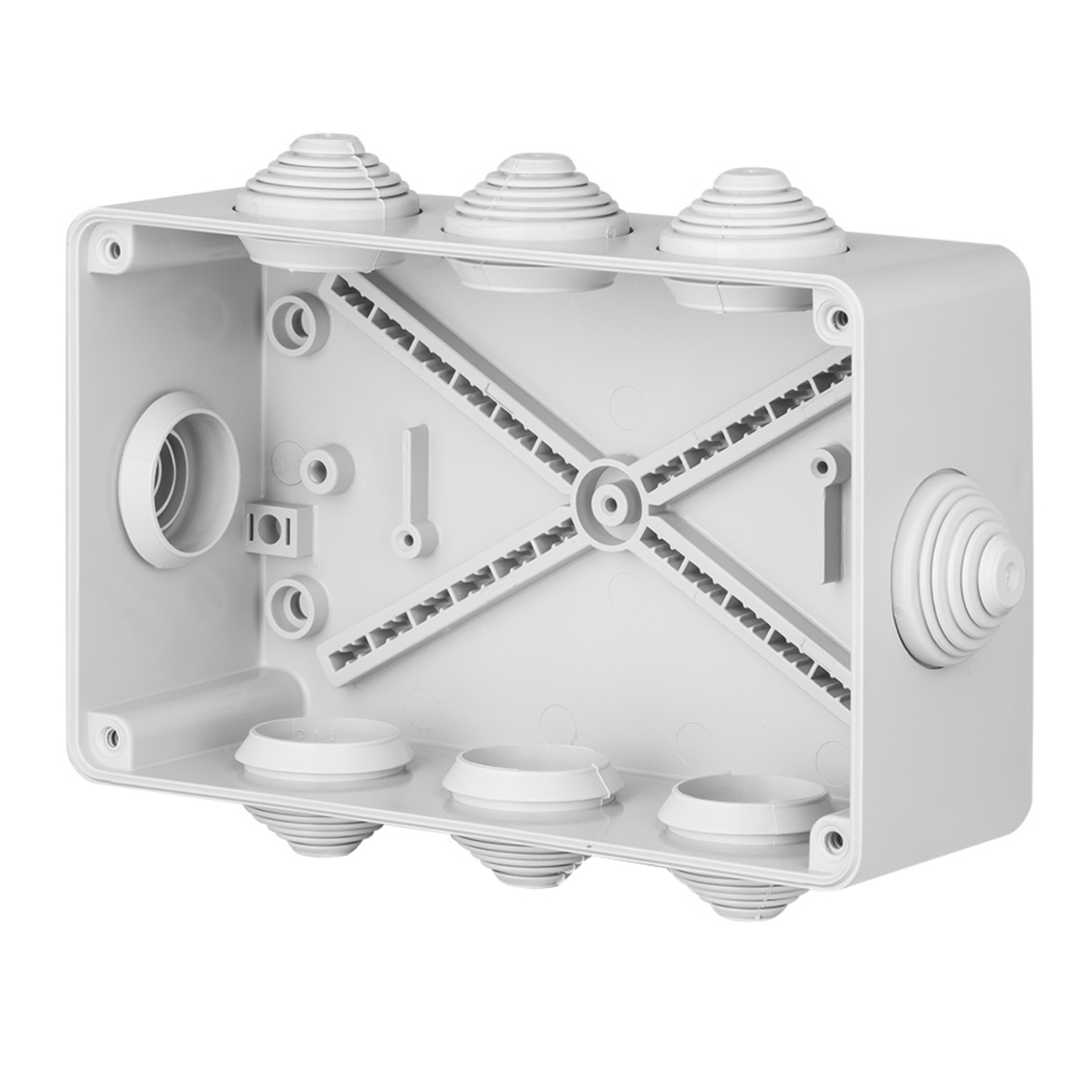 Abzweigdose / Industriebox / Leergehäuse / Schaltkasten / Verteilerkasten / IP55 / weiß mit Dichtungen / 198 x 163 x 80 mm