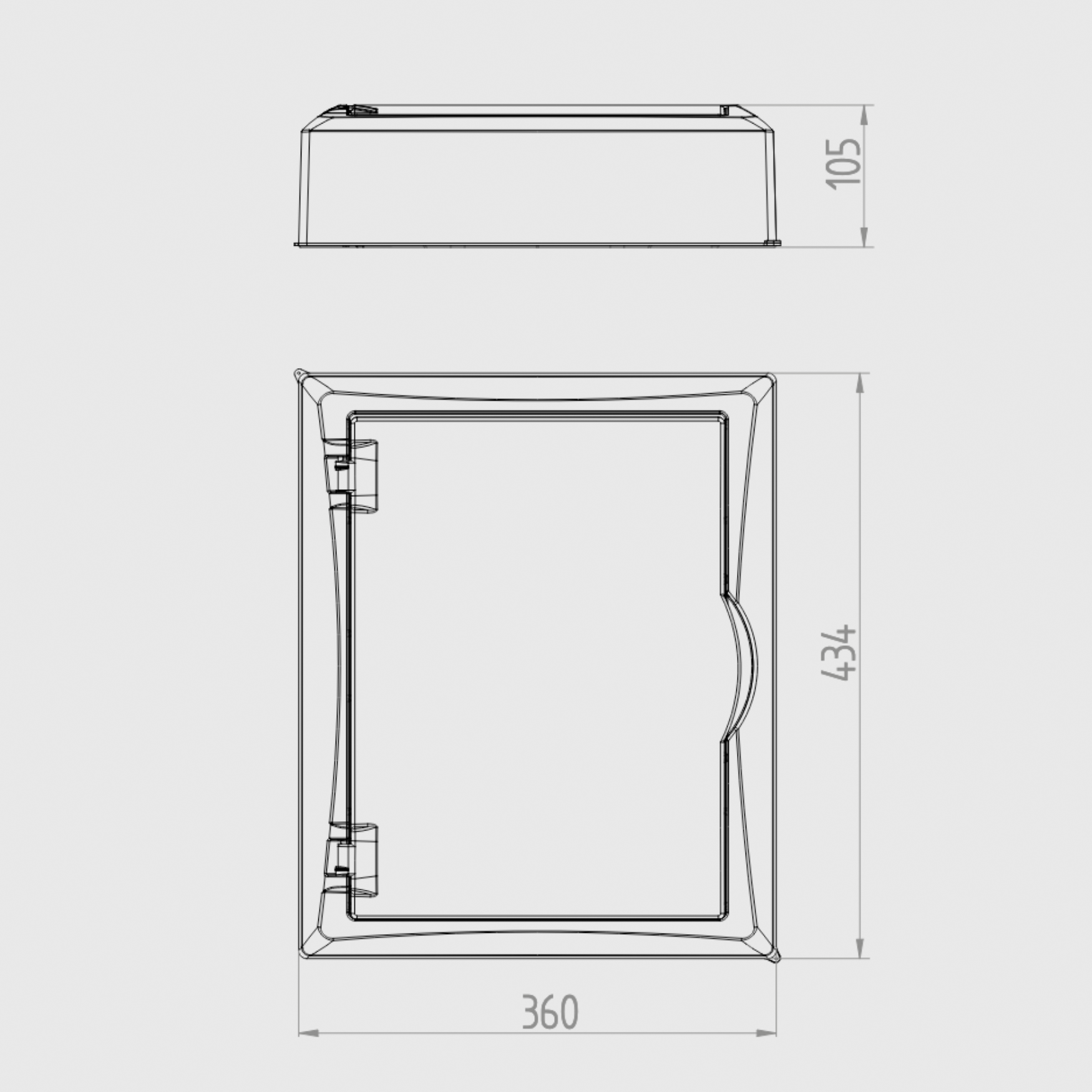 Aufputz / Verteilerkasten / Multimedia Montageplatte / mit Steckdose / Hutschiene / weiß oder transparente Tür 360 x 434 x 105 mm / weiß