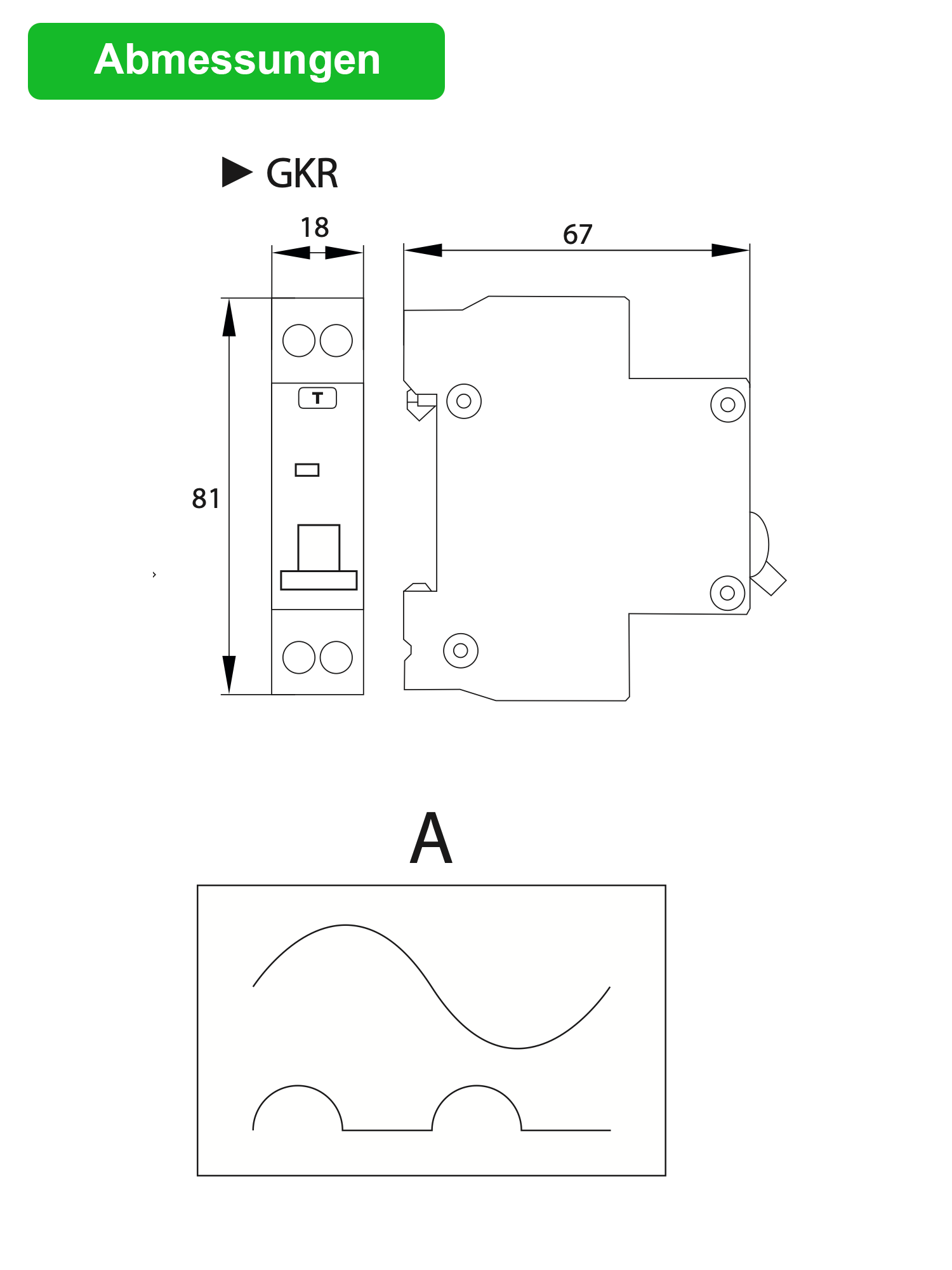Schelinger Fehlerstromschutzschalter mit integrierterm Leitungsschutzschalter / FI+LS / 1-Polig 30 mA / B / C / 6A / 10A / 16A / 20A / 25A / 30mA
