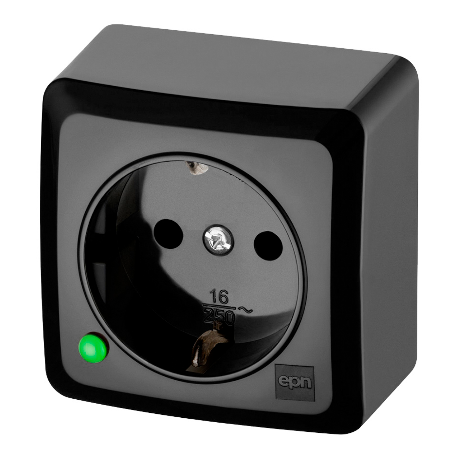 Aufputz-Serie / Lichtschalter / Wechselschalter / Taster / 1-fach Steckdose / 2-fach Steckdose / schwarz