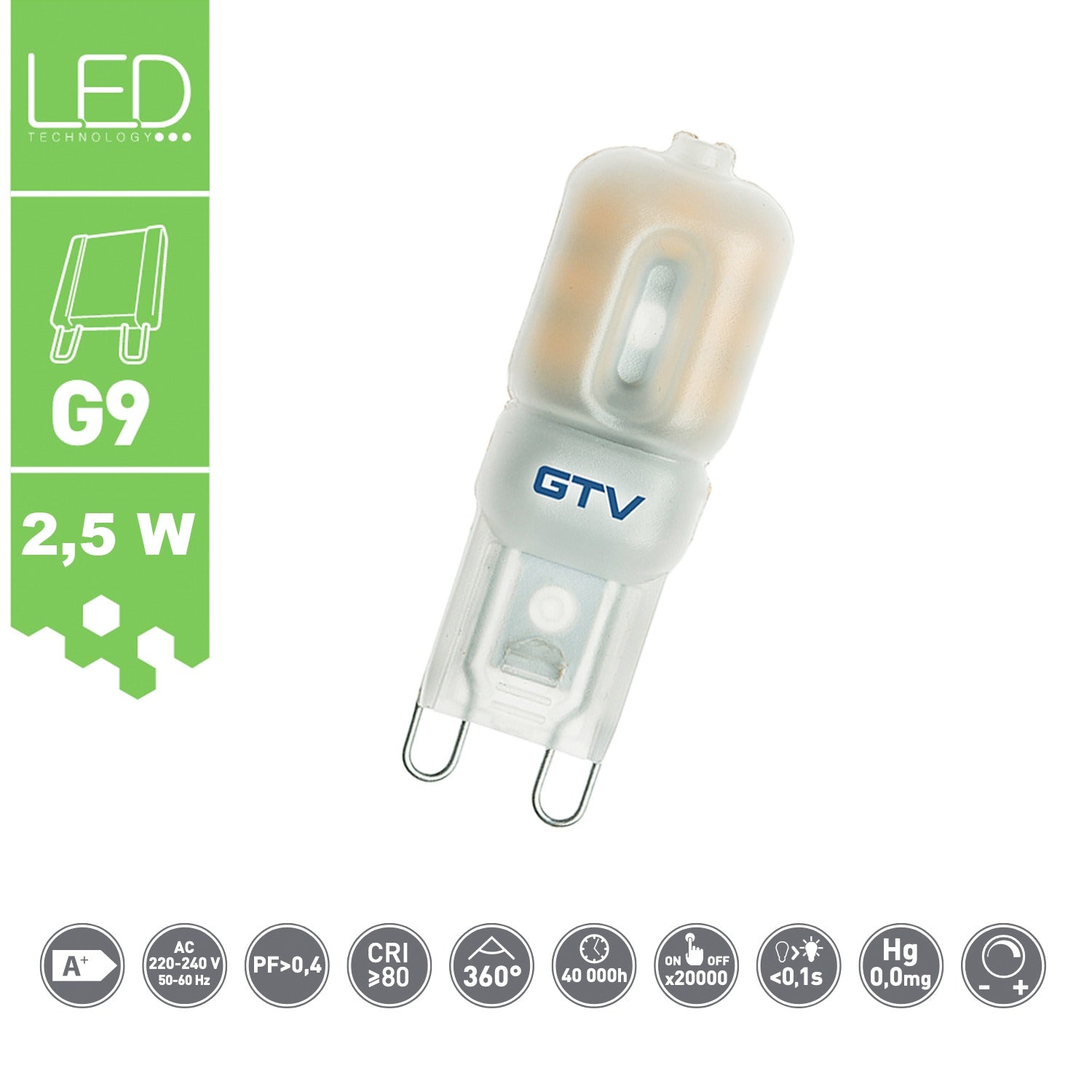 G9 2,5 W LED Leuchtmittel / Birne / dimmbar / Stiftsockel / neutralweiß / warmweiß