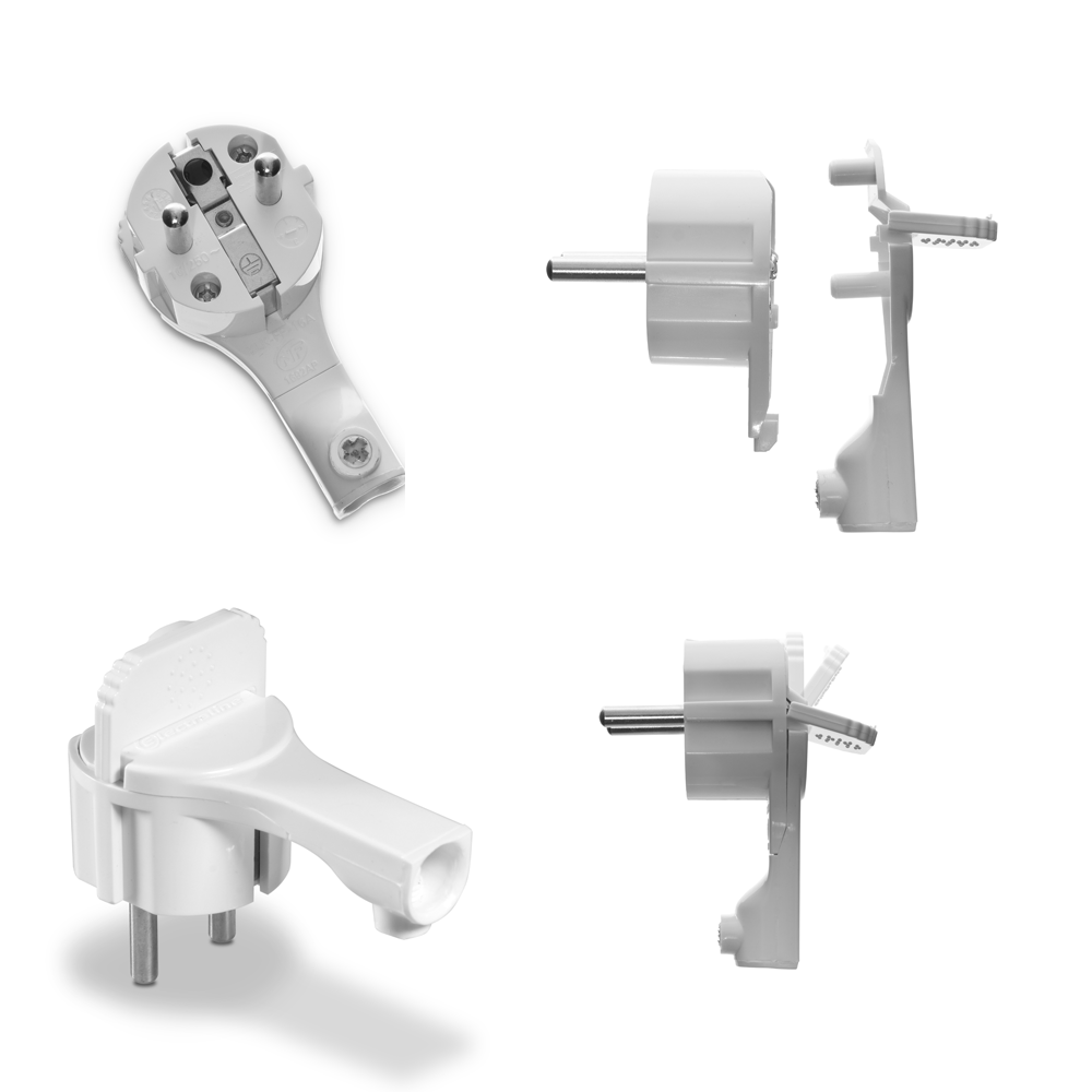 Winkelstecker Schukostecker Flachstecker mit Klappgriff 230V 16A IP20 flach