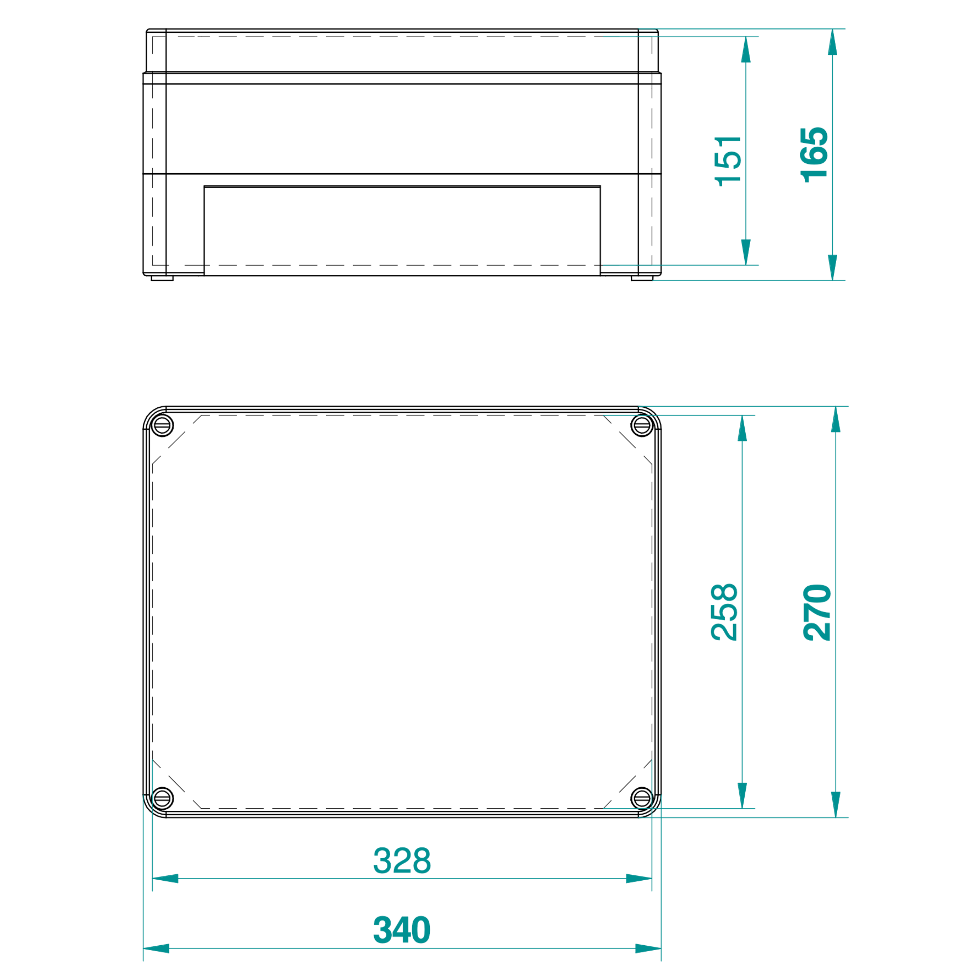 Hochwertige Abzweigdose / Industriebox / Leergehäuse / IP65 / hellgrau / Premium-Qualität / Abmessungen: 340 x 270 x 165