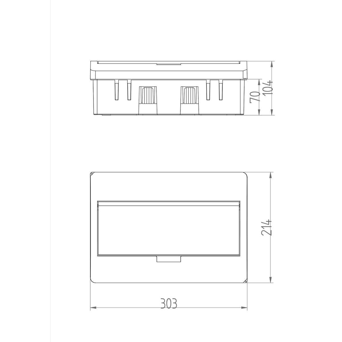 Aufputz und Unterputz / Sicherungskasten / Verteilerkasten / IP 40 / 1-Reihig für 12 Module / mit PE-/N-Klemmen / modernes schwarz