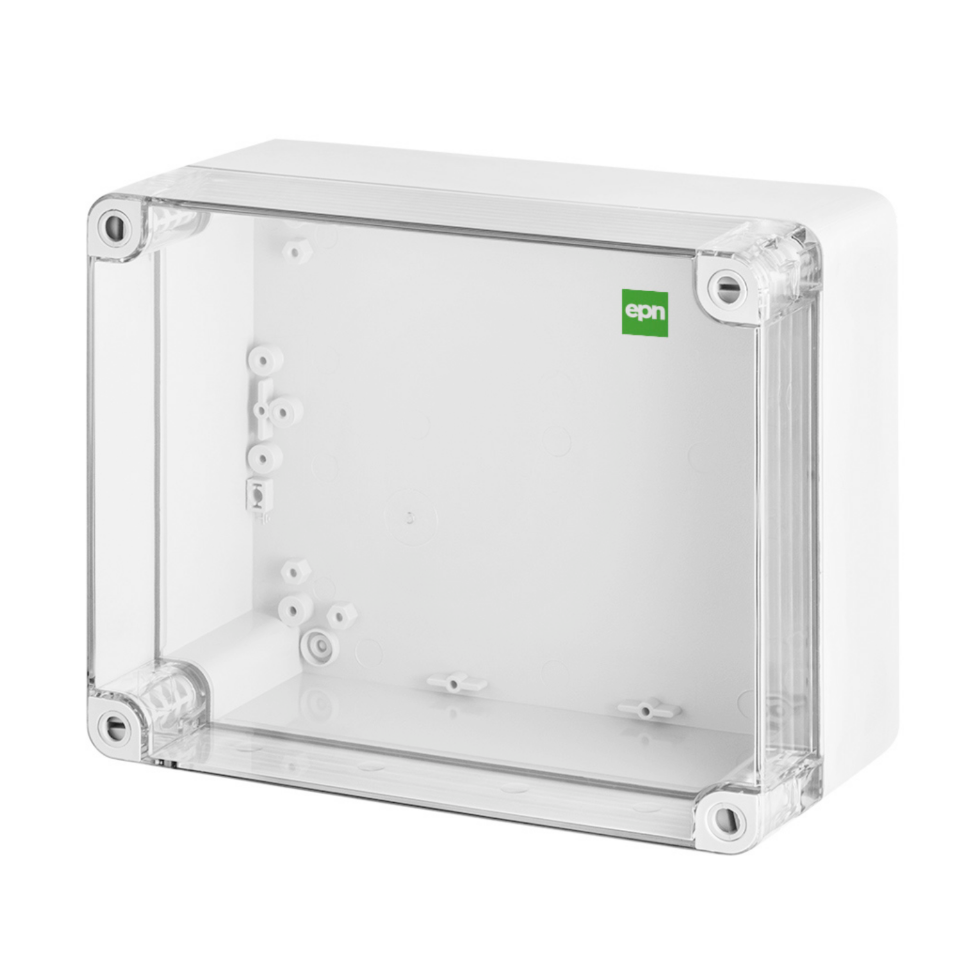 Hochwertige Abzweigdose / Industriebox / Leergehäuse / IP65 / grau mit transparenter Front / 270 x 220 x 126 mm