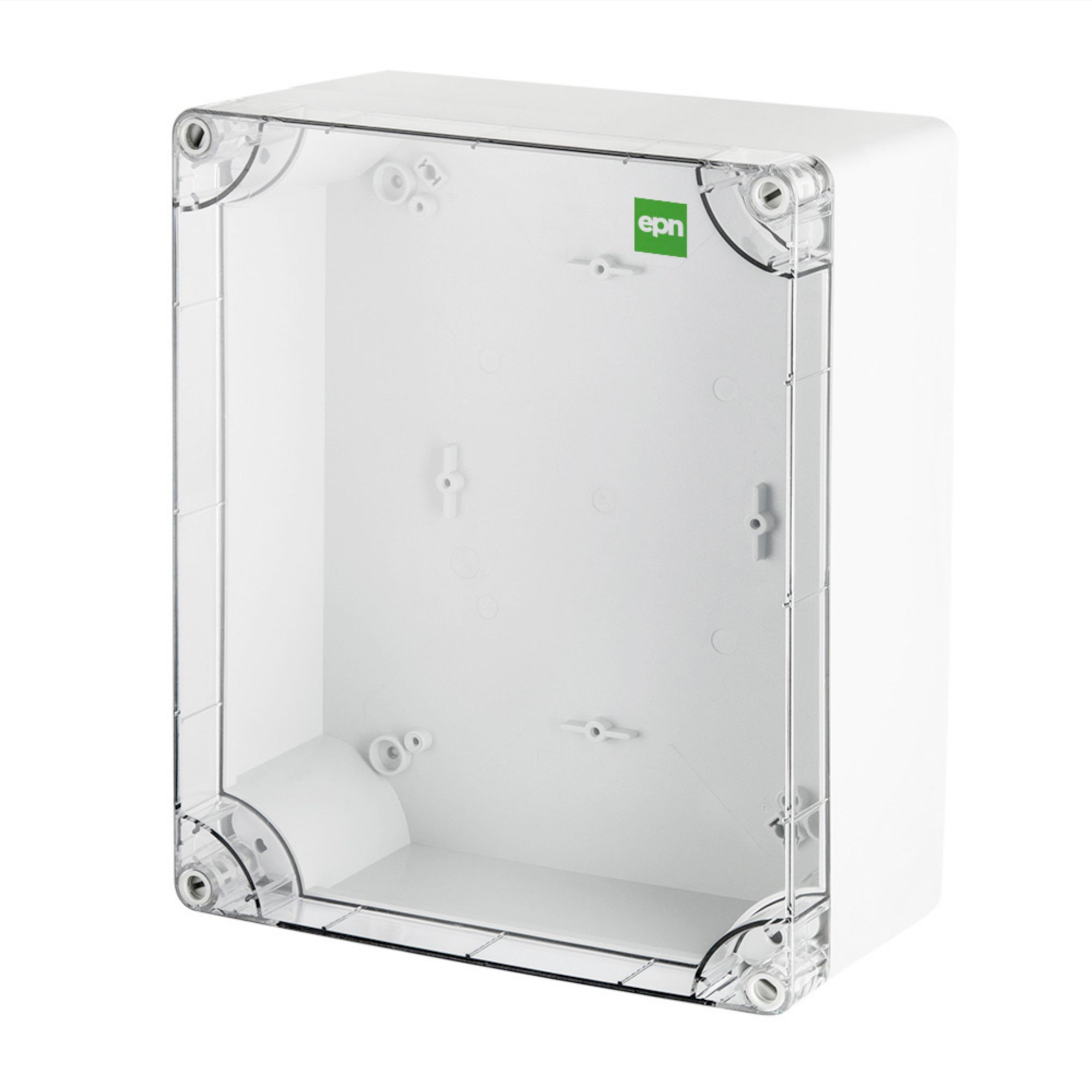 Hochwertige Abzweigdose / Industriebox / Leergehäuse / IP65 / grau mit transparenter Front / 340 x 270 x 165 mm