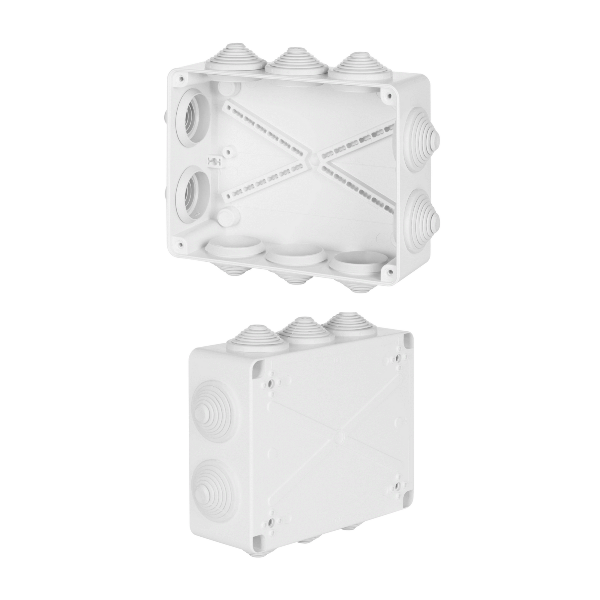 Hochwertige Abzweigdose / Industriebox / Leergehäuse / IP65 / grau mit Dichtungen / Premium-Qualität / 198x163x80 mm (10)