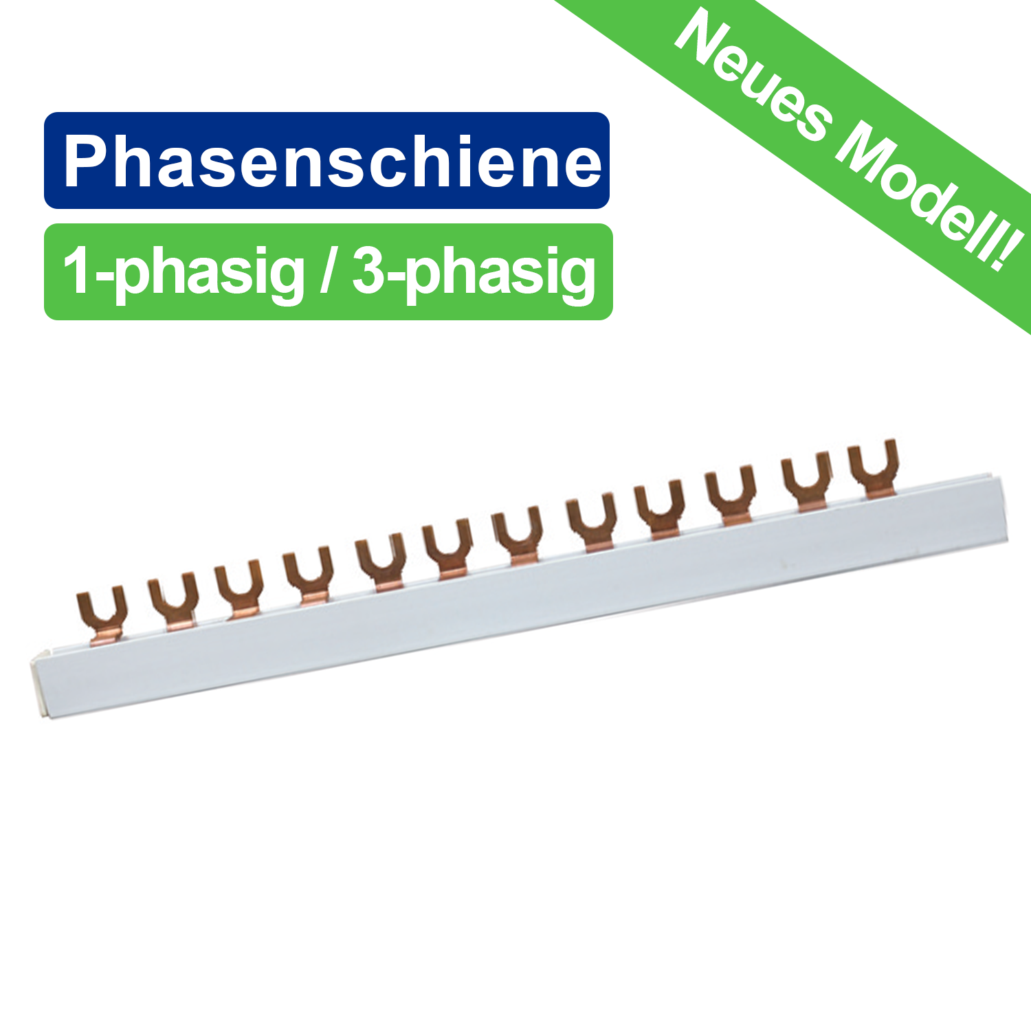Sammelschiene Phasenschiene Kammschiene Gabel 1 / 3-Polig 12 Module 54 Module 10mm²