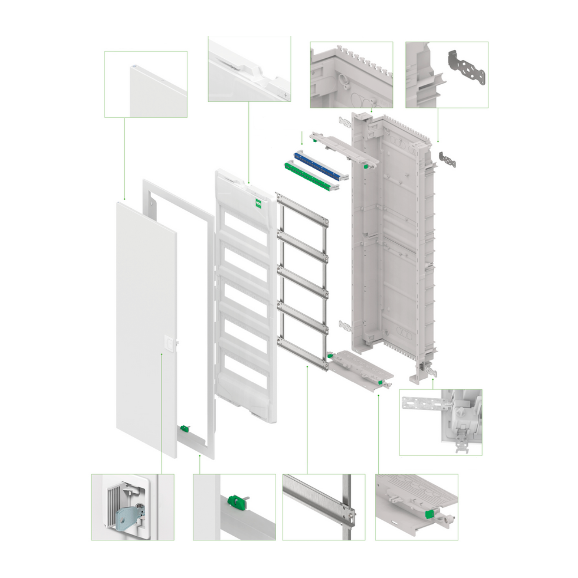 Unterputz / Sicherungskasten / Verteilerkasten / 5-reihig für 72 Module