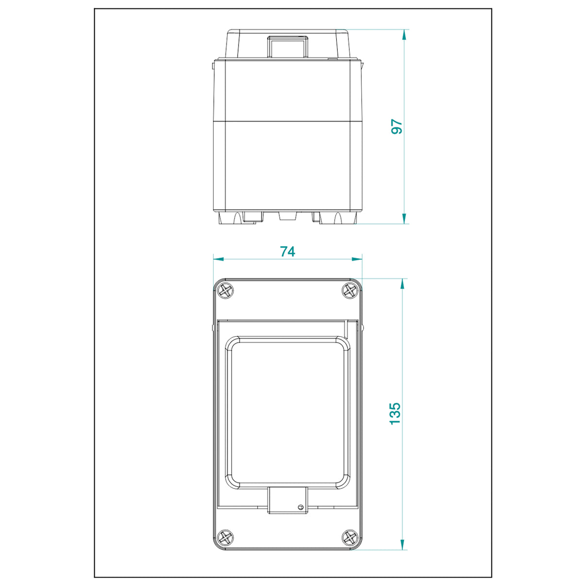 1-reihig für 3 Module
