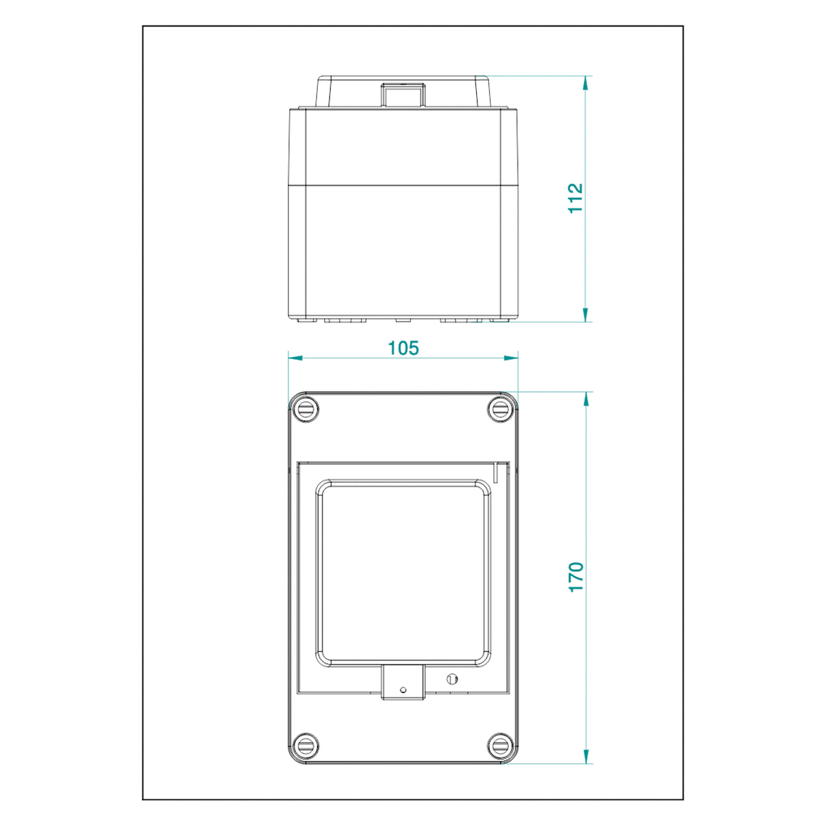 1-reihig für 4 Module