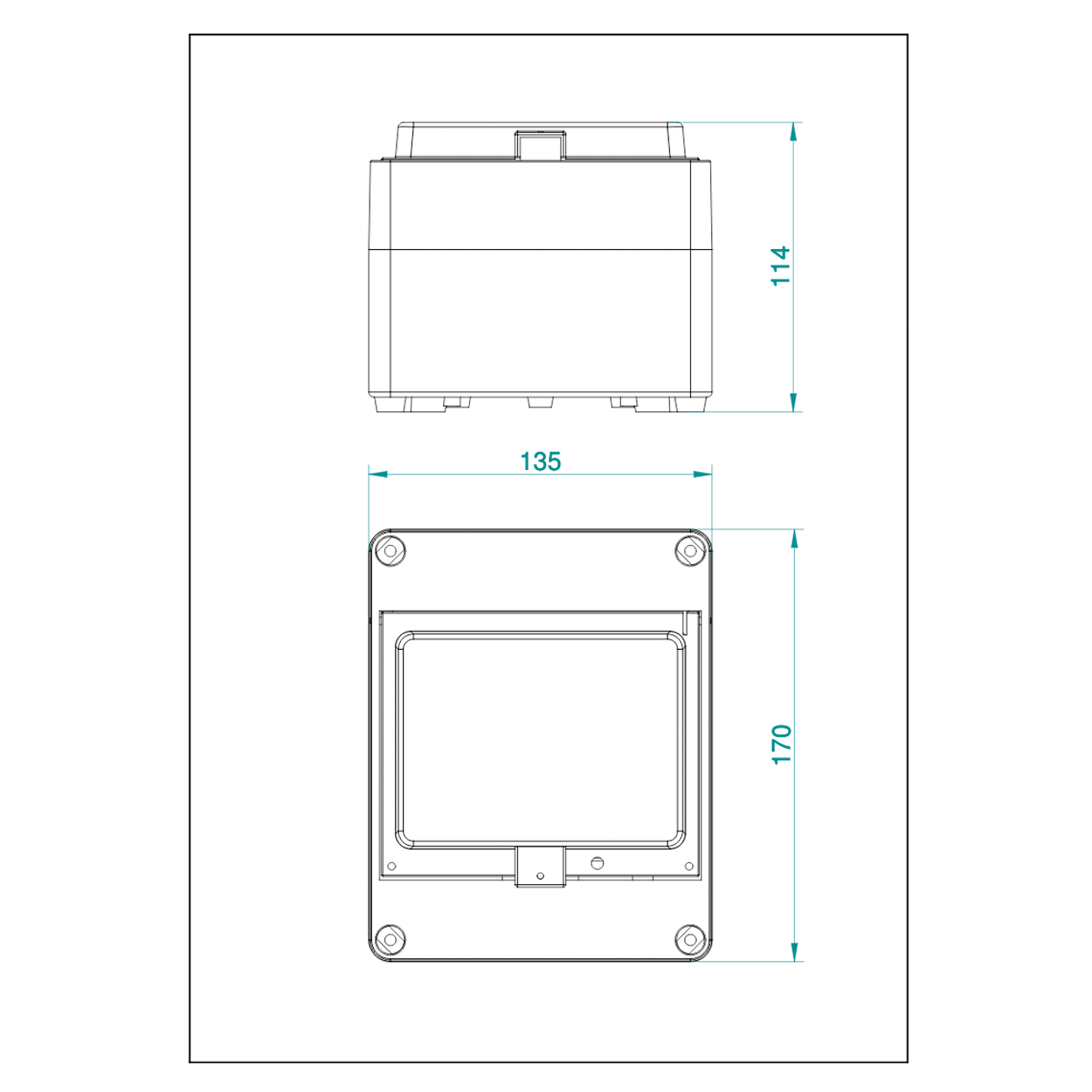 1-reihig für 6 Module