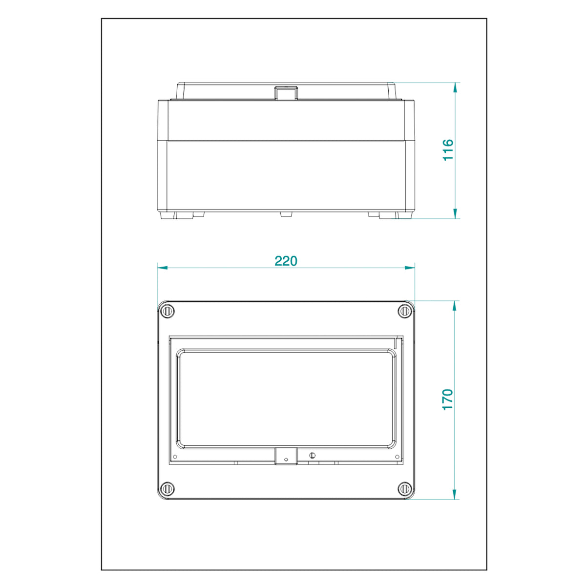 1-reihig für 10 Module