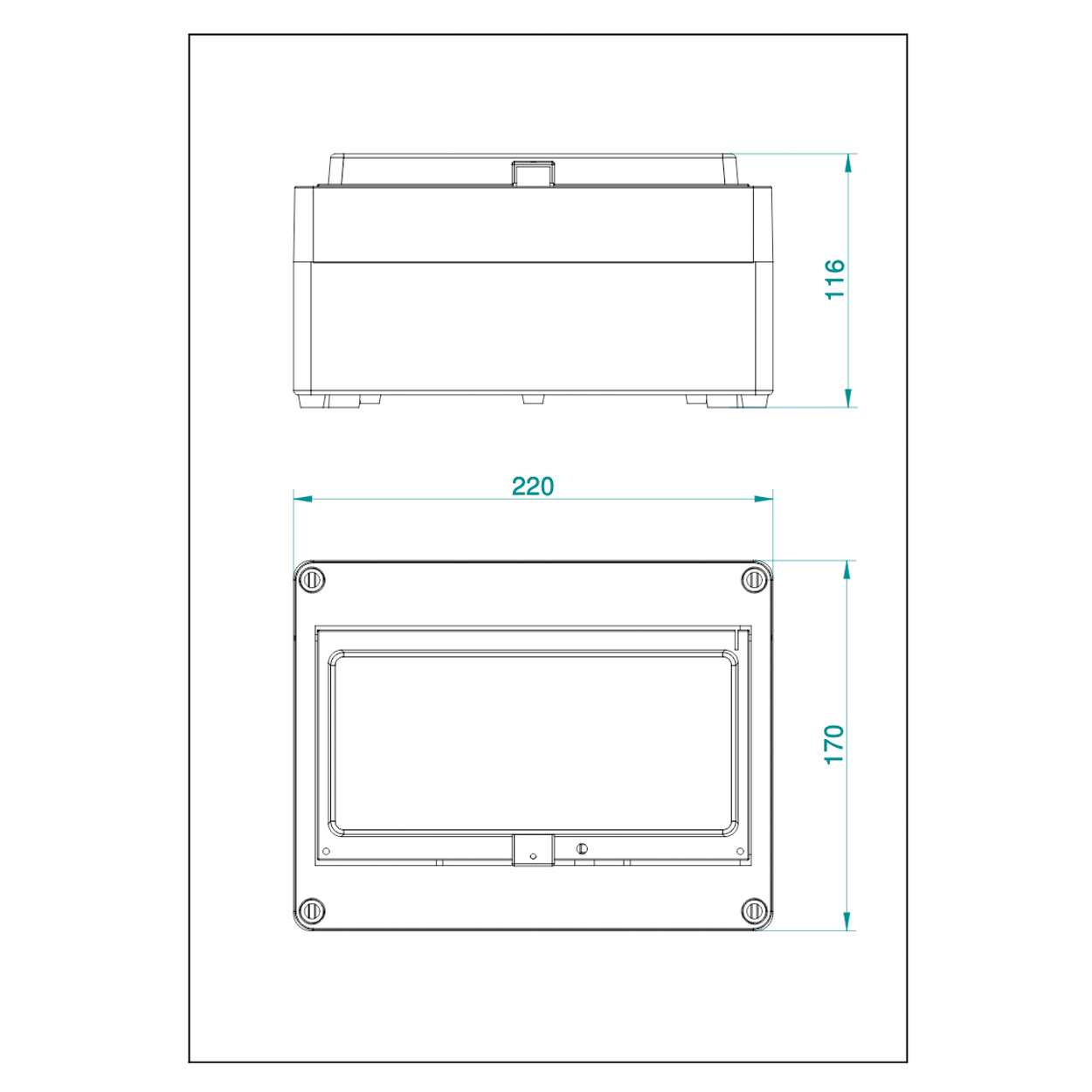 1-reihig für 10 Module