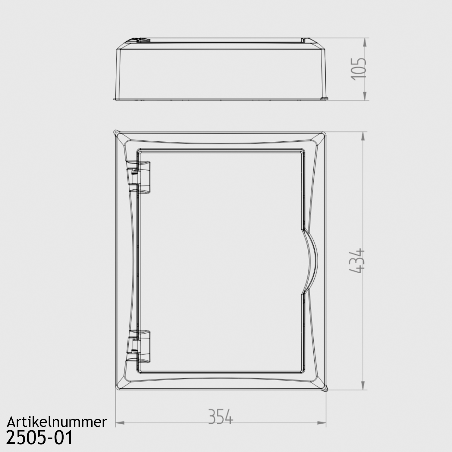 Aufputz / Verteilerkasten / Sicherungskasten / Kleinverteiler / IP40 / mit PE N Klemmen / weiß / Tür getönt / 2-reihig für 24 Module