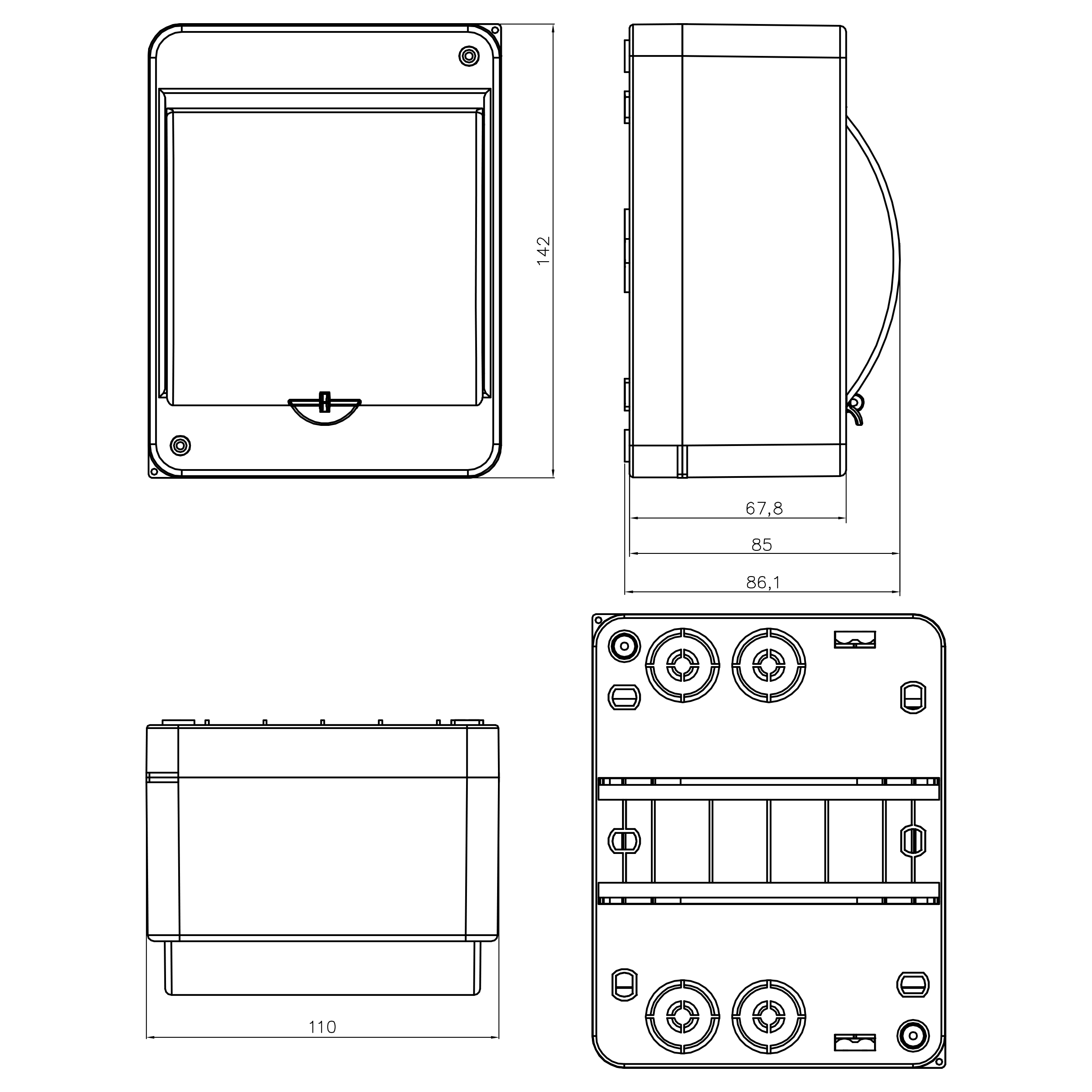 Sicherungskasten Verteilerkasten Kleinverteiler Aufputz IP30 PE N 400V AP 1-reihig für 5 Module