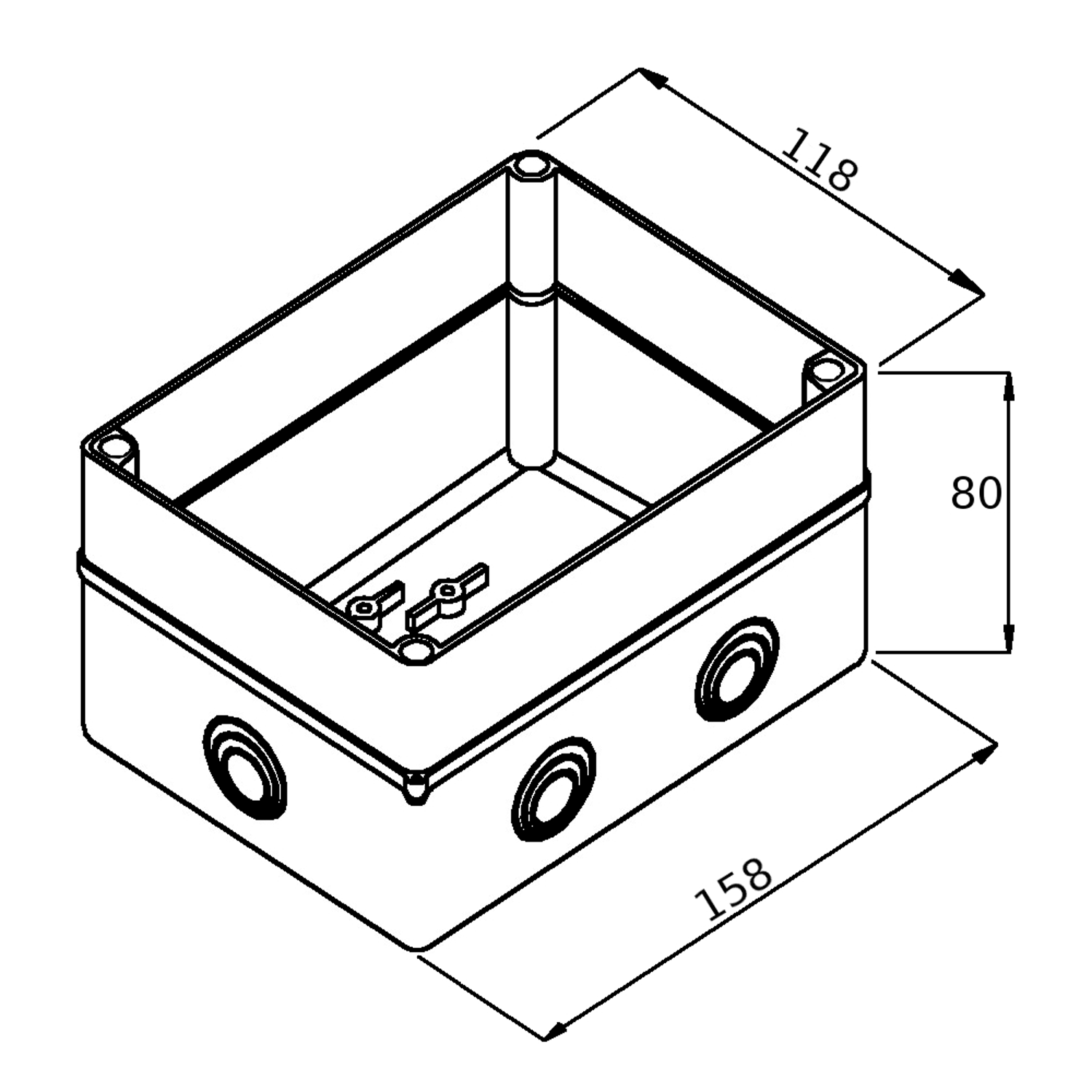 Industriegehäuse / Leergehäuse / Schaltkasten / Verteilerkasten / Abzweigkasten / IP55 / mit oder ohne Hutschiene