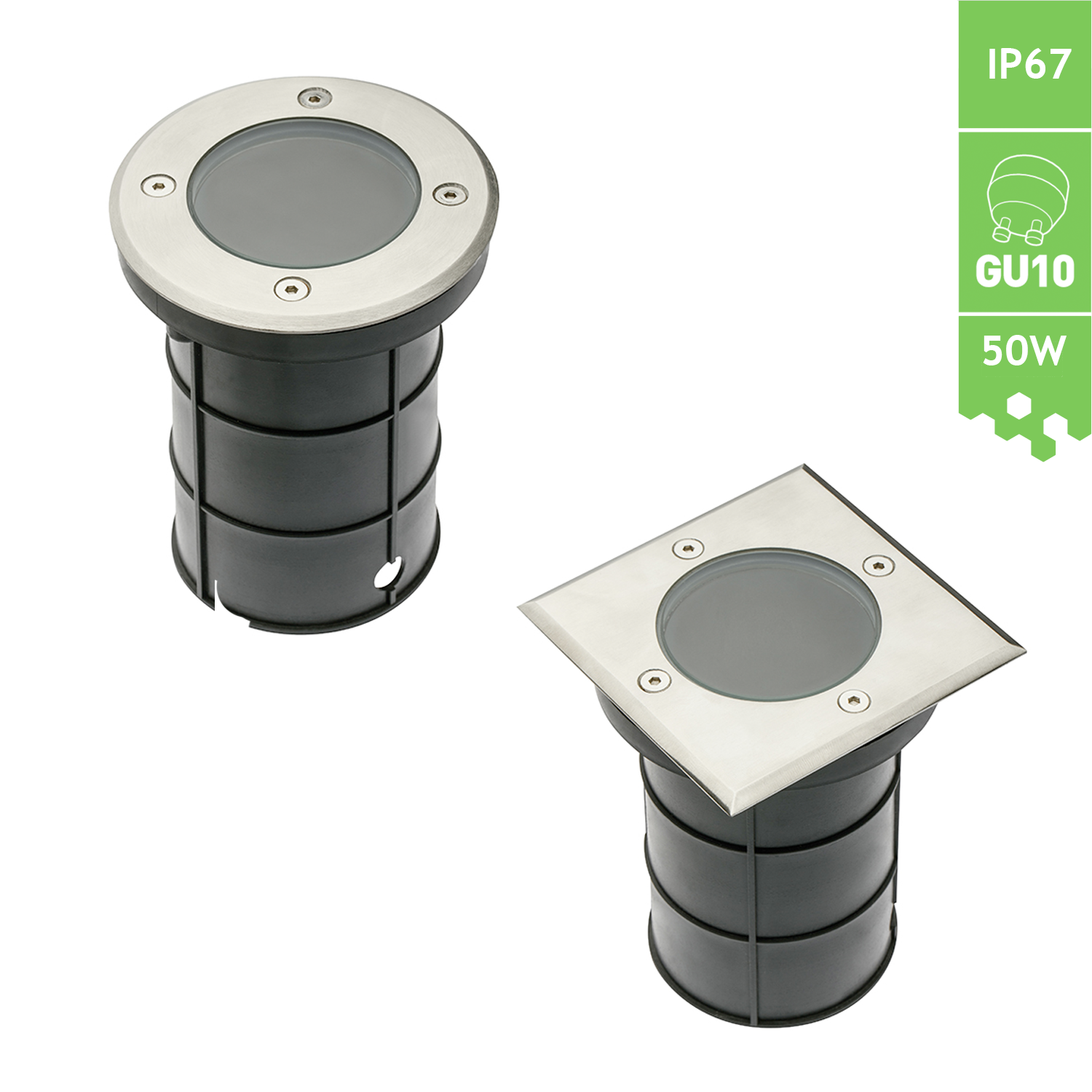 Bodeneinbauleuchte Bodenleuchte Auffahrleuchte IP67 GU10 50W