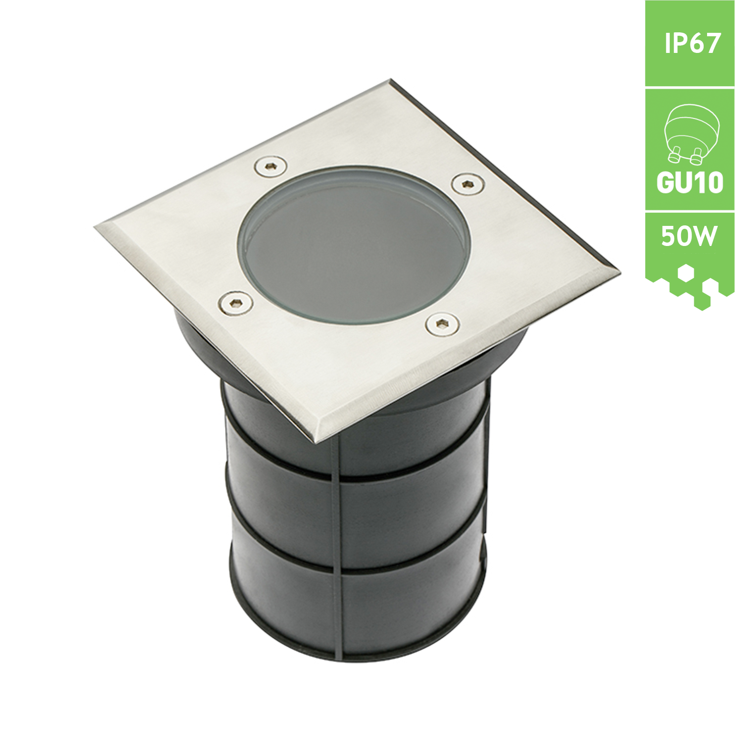 Bodeneinbauleuchte Bodenleuchte Auffahrleuchte IP67 GU10 50W