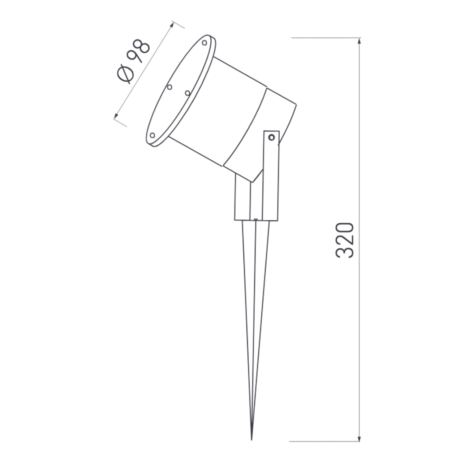 Bodeneinbauleuchte / Gartenstrahler mit Erdspieß / Bodenleuchte / IP65 / GU10 / 50W / schwarz / grau