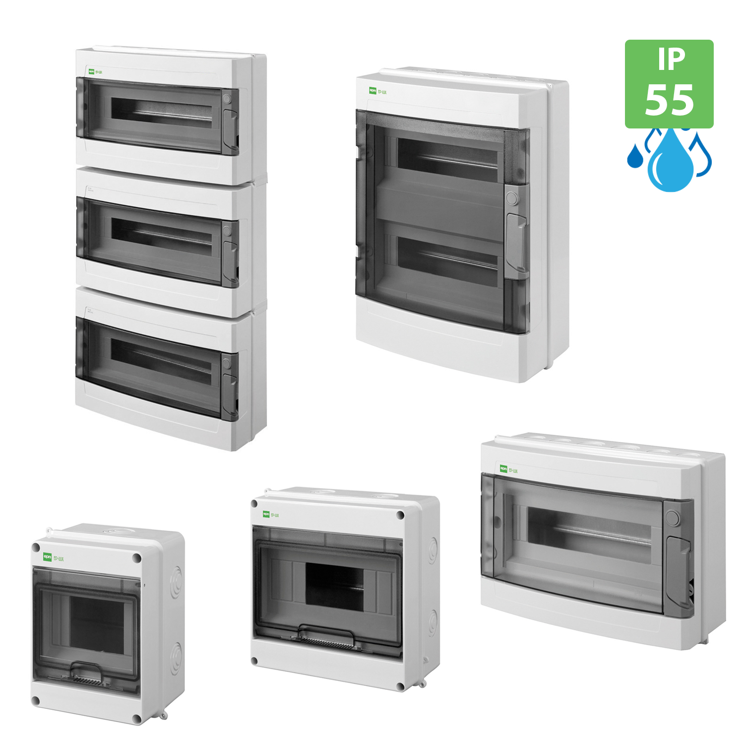 Aufputz / Sicherungskasten / Verteilerkasten / Kleinverteiler / IP55 / IP65 / feuchtraumgeeignet