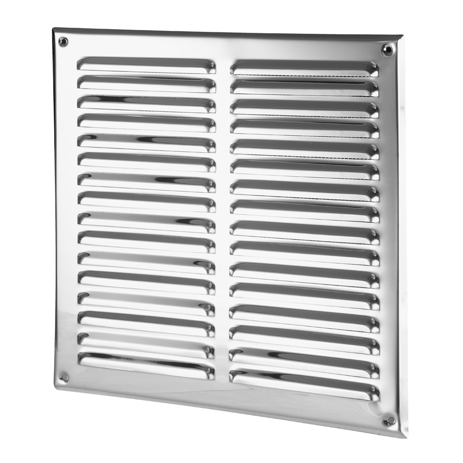 Abluftgitter / Lüftungsgitter / Insektenschutzgitter / Lamellengitter / Edelstahl / weiß Edelstahloptik 245 x 245 / 295 x 295