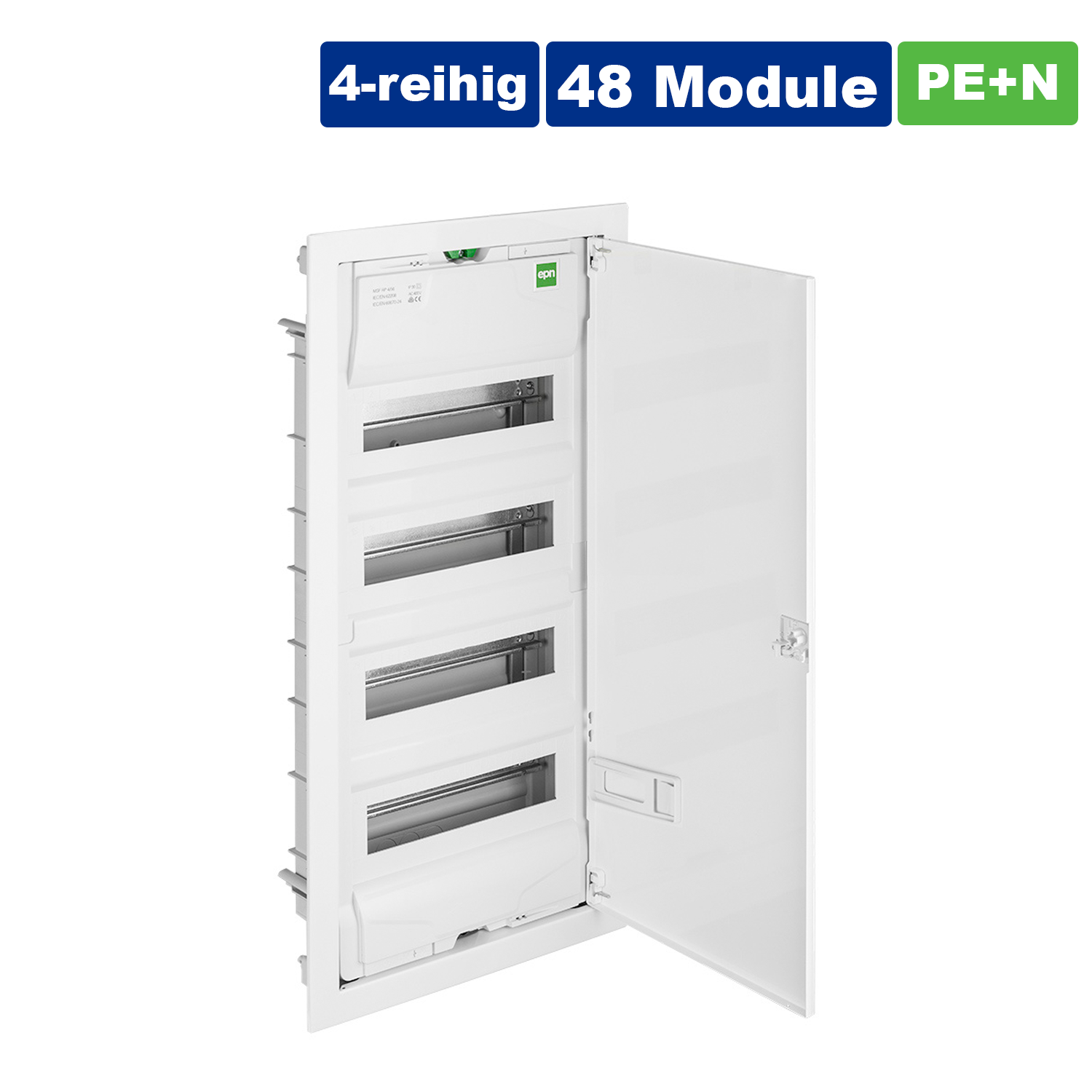 Unterputz / Sicherungskasten / Kleinverteiler / Verteilerkasten / VDE zertifiziert / 4-reihig für 48 Module