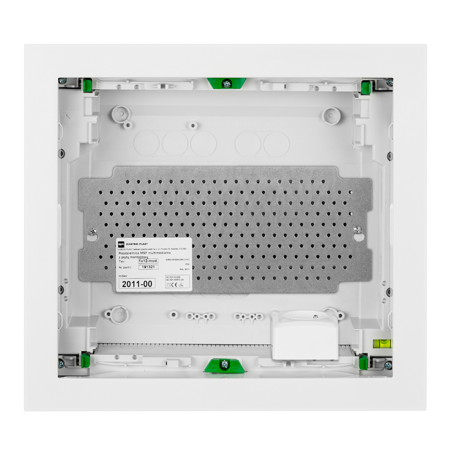 Unterputz / Multimediakasten mit Lochblech / VDE zertifiziert / 358 x 329 x 94 mm (BxHxT)