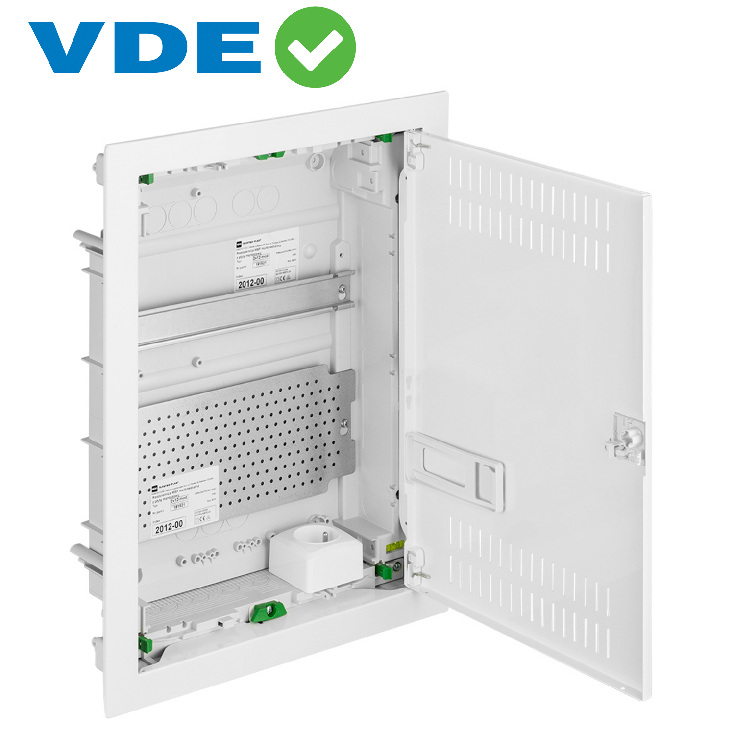Unterputz / Multimediakasten mit Lochblech / VDE zertifiziert / 358 x 478 x 94 mm (BxHxT)