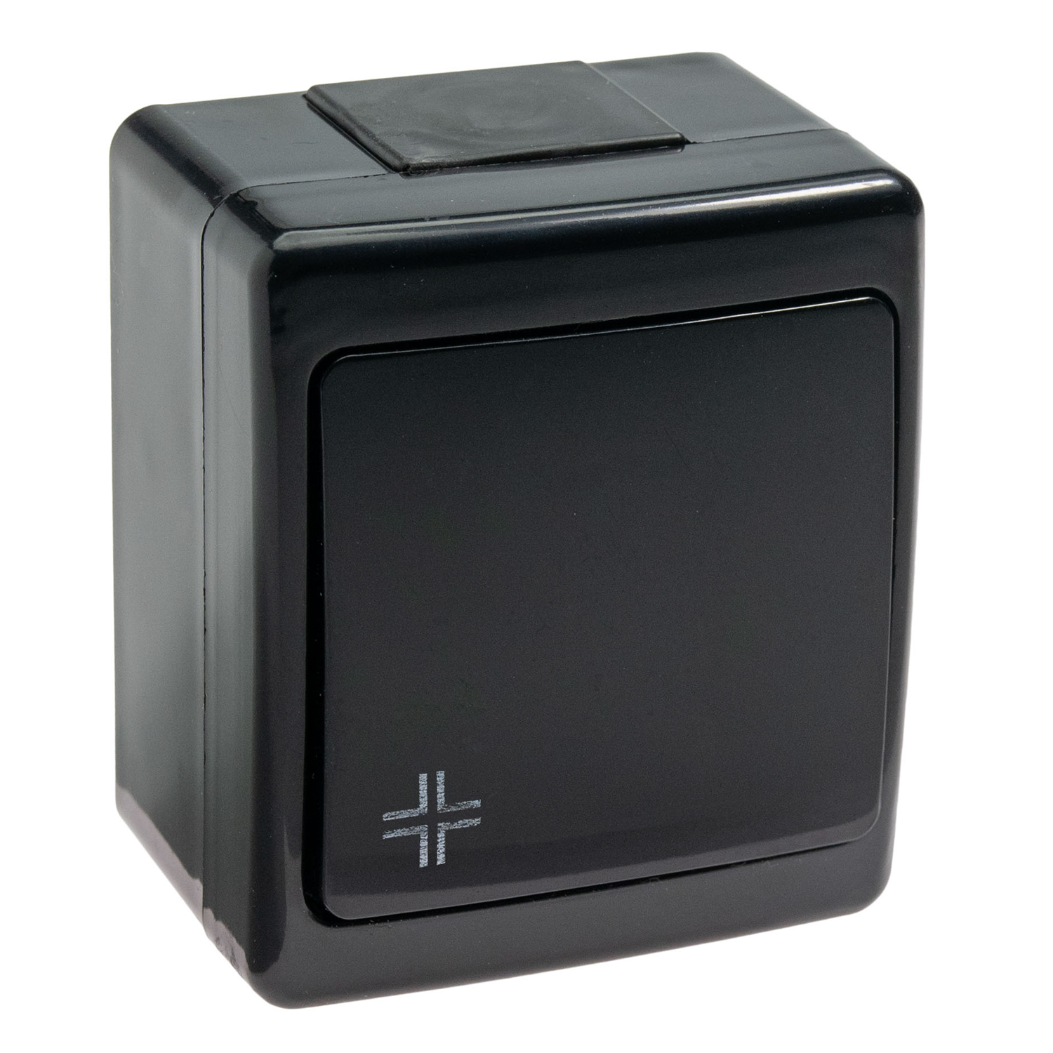 Aufputz-Serie in schwarz: Lichtschalter / Wechselschalter / Taster / Doppelschalter / Steckdose 1-fach, 2-fach oder 3-fach / Feuchtraum, IP44 Wechselschalter