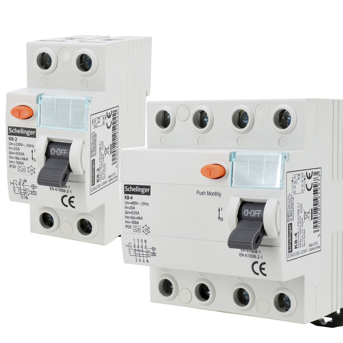 Schelinger Fehlerstromschutzschalter / 2-Polig / 4-Polig / 30mA / 25A / 40A / 63A / Typ A