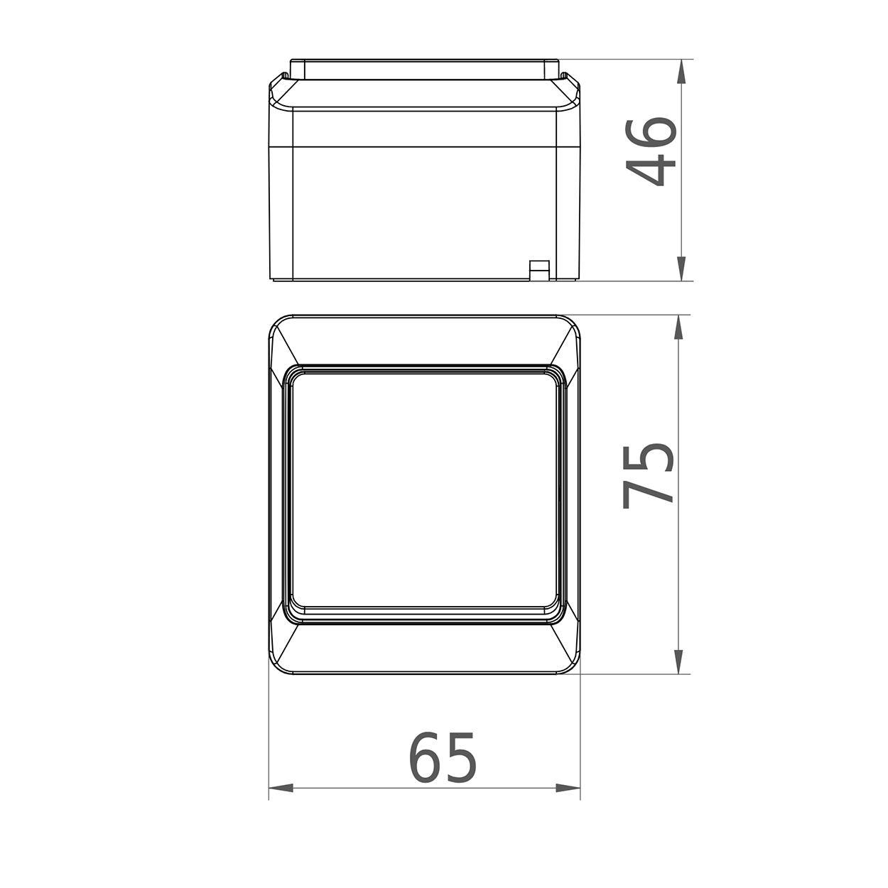 Aufputz-Serie schwarz IP44 (Lichtschalter / Wechselschalter, Doppelschalter, Klingeltaster, 1-fach / 2-fach / 3-fach Steckdose) Einfachschalter