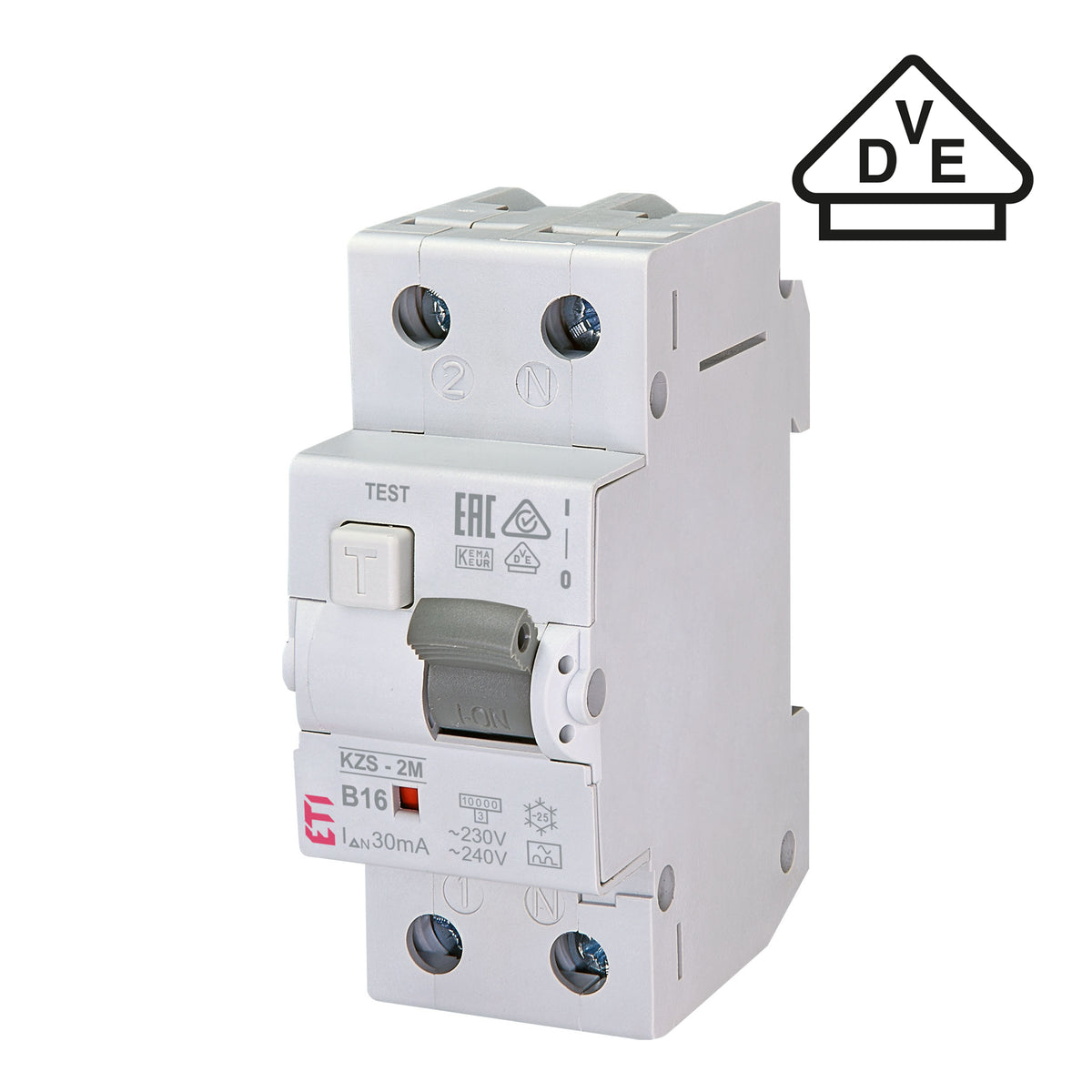 VDE geprüfter FI-LS-Schutzschalter / Fehlerstromschutzschalter mit integriertem Leitungsschutzschalter / 1P+N / B 16 A