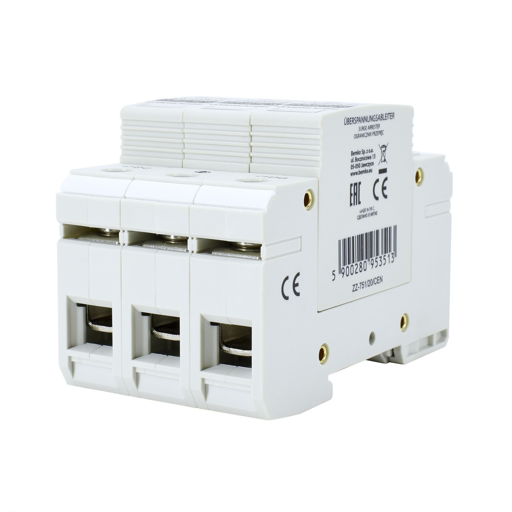 Überspannungsschutz / Blitzschutz / Photovoltaik / PV-Anlage / 3P DC 1000V T2