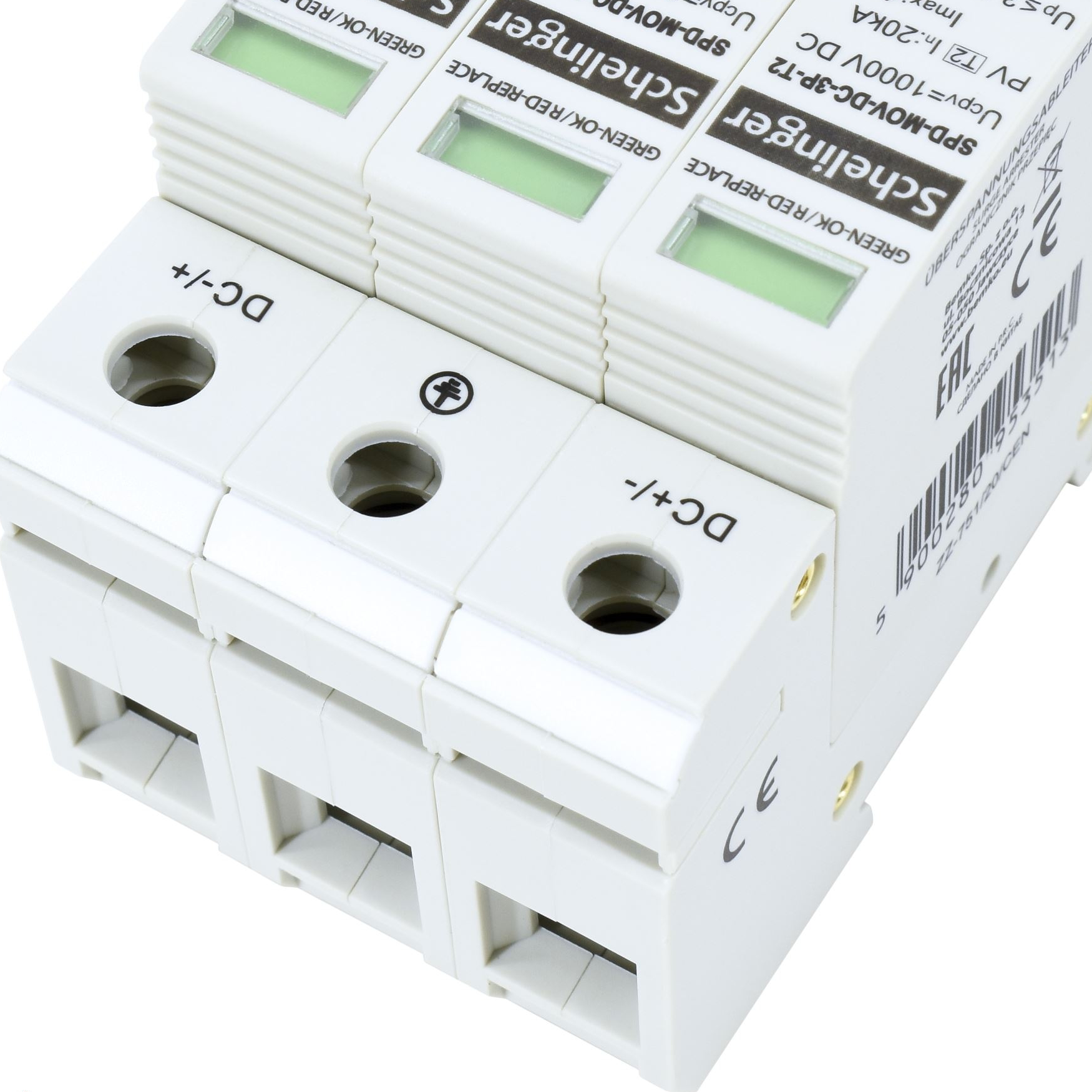 Überspannungsschutz / Blitzschutz / Photovoltaik / PV-Anlage / 3P DC 1000V T2