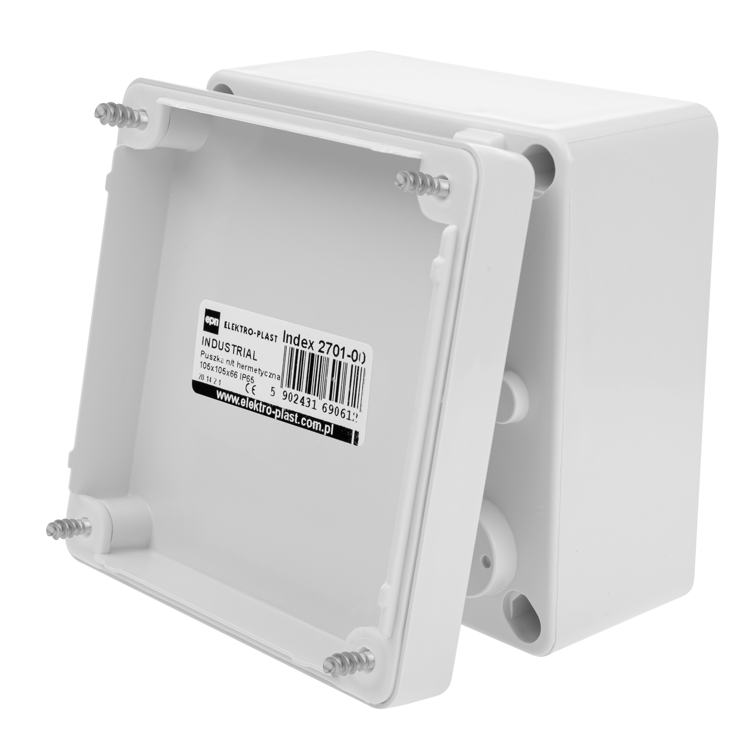 Abzweigdose / Industriebox / Leergehäuse / Schaltkasten / Verteilerkasten / IP65 / weiß / 105 x 105 x 66 mm