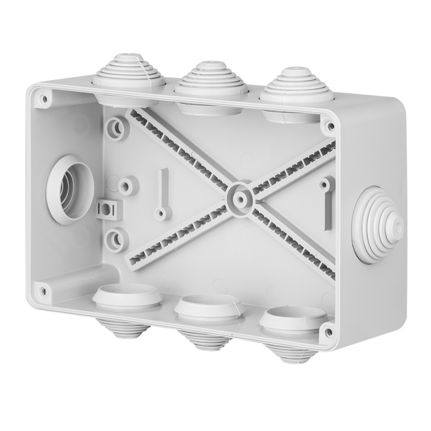 Abzweigdose / Industriebox / Leergehäuse / Schaltkasten / Verteilerkasten / IP55 / weiß mit Dichtungen / 156 x 95 x 68 mm