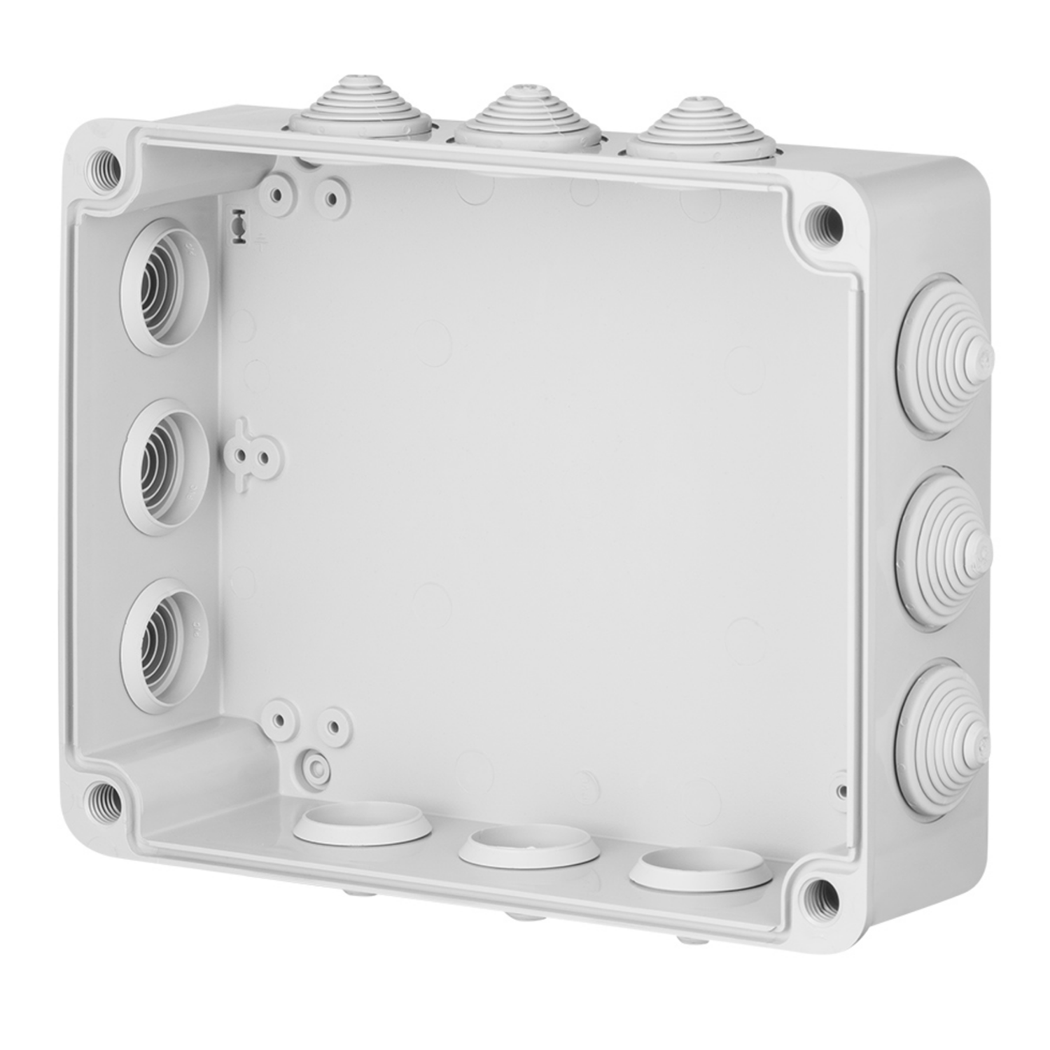 Hochwertige Abzweigdose / Industriebox / Leergehäuse / IP65 / grau mit Dichtungen / Premium-Qualität / 305x244x126 mm (12)