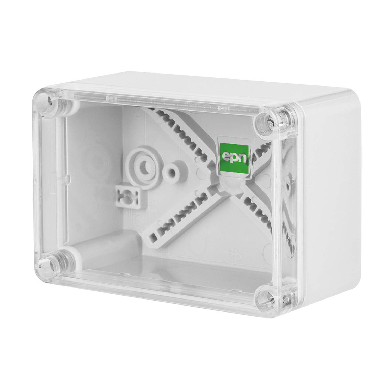 Hochwertige Abzweigdose / Industriebox / Leergehäuse / IP65 / grau mit transparenter Front / 110 x 75 x 59 mm