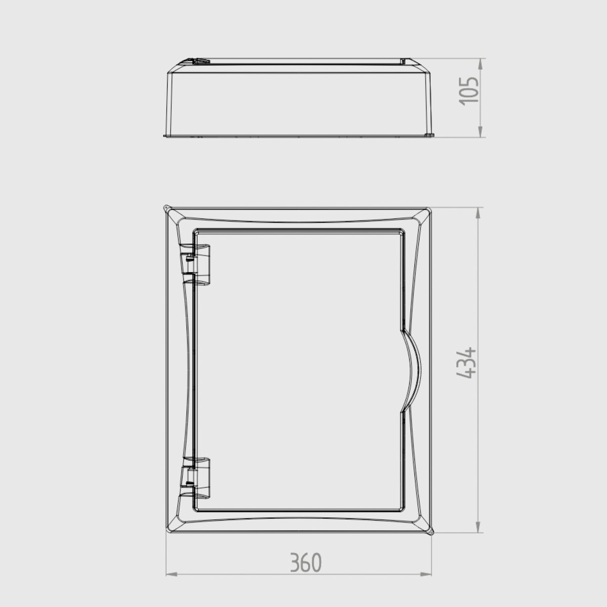 Aufputz / Verteilerkasten / Multimedia Montageplatte / mit Steckdose / Hutschiene / weiß oder transparente Tür 360 x 434 x 105 mm / weiß