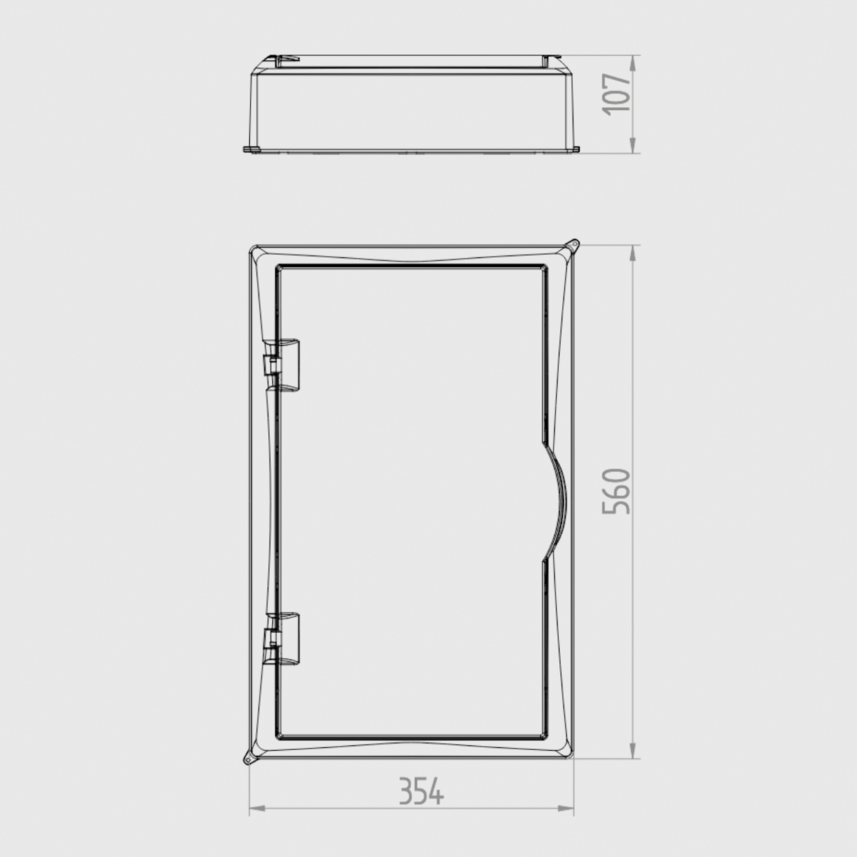 Aufputz / Verteilerkasten / Multimedia Montageplatte / mit Steckdose / Hutschiene / weiß oder transparente Tür 354 x 560 x 107 mm / weiß
