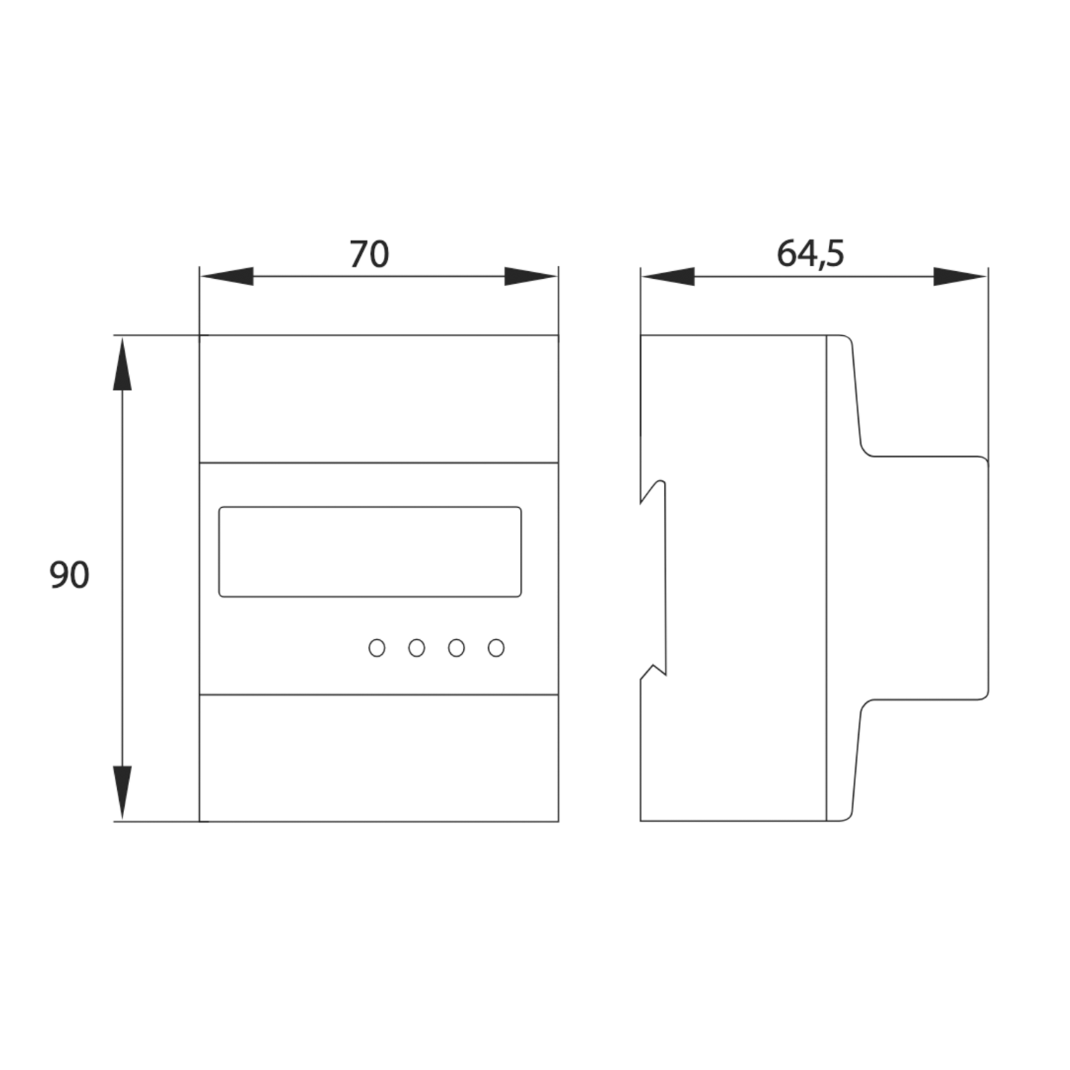 Stromzähler / Wechselstromzähler / Drehstromzähler / für DIN35 Hutschiene / 3-Phasig