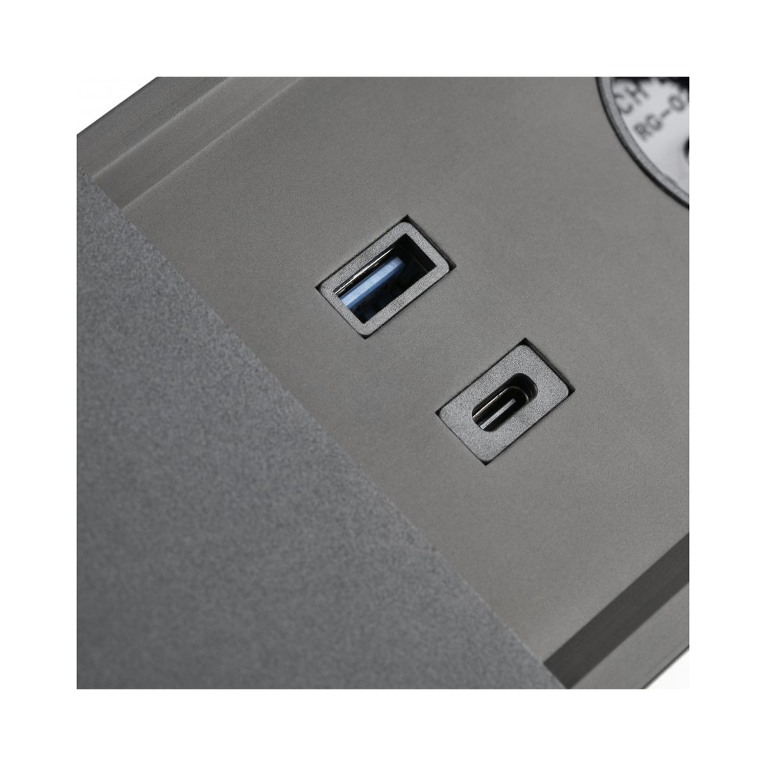 Tischsteckdose / Schreibtischsteckdose / Einbausteckdose / 2-fach / 1x USB A / 1x USB C / 1x HDMI / 1x RJ 45 Ethernet LAN / 1,5m Kabel / schwarz