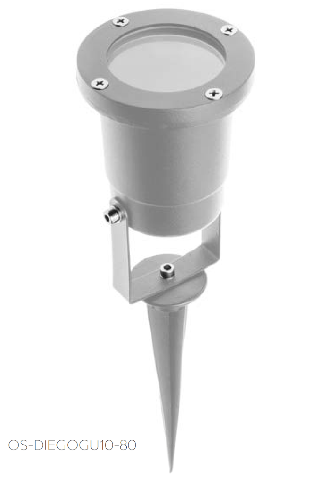 Bodeneinbauleuchte / Gartenstrahler mit Erdspieß / Bodenleuchte / IP65 / GU10 / 50W / schwarz / grau grau