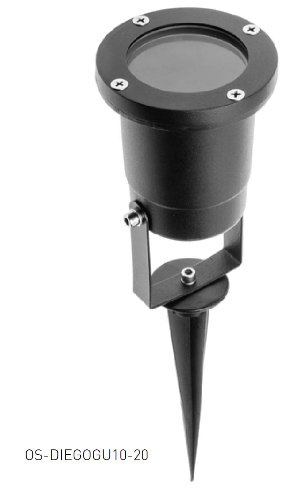 Bodeneinbauleuchte / Gartenstrahler mit Erdspieß / Bodenleuchte / IP65 / GU10 / 50W / schwarz / grau schwarz