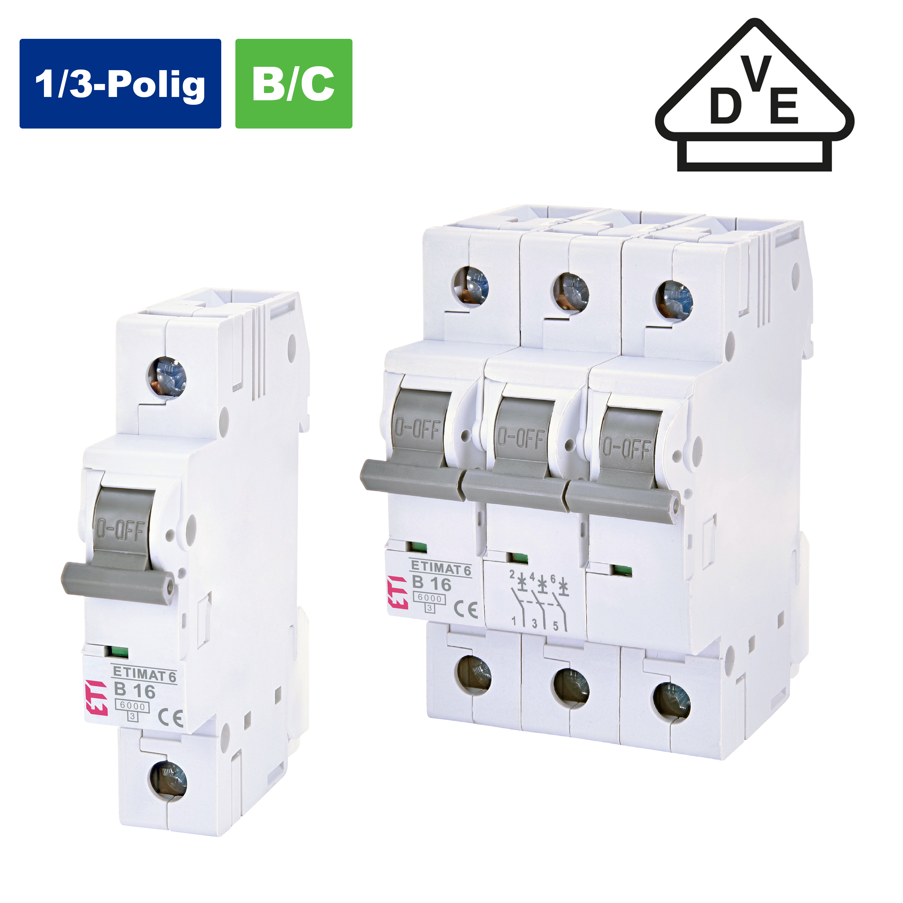 ETI Leitungsschutzschalter / LS-Schalter / B / C /  6kA / 2A-63A / VDE geprüft