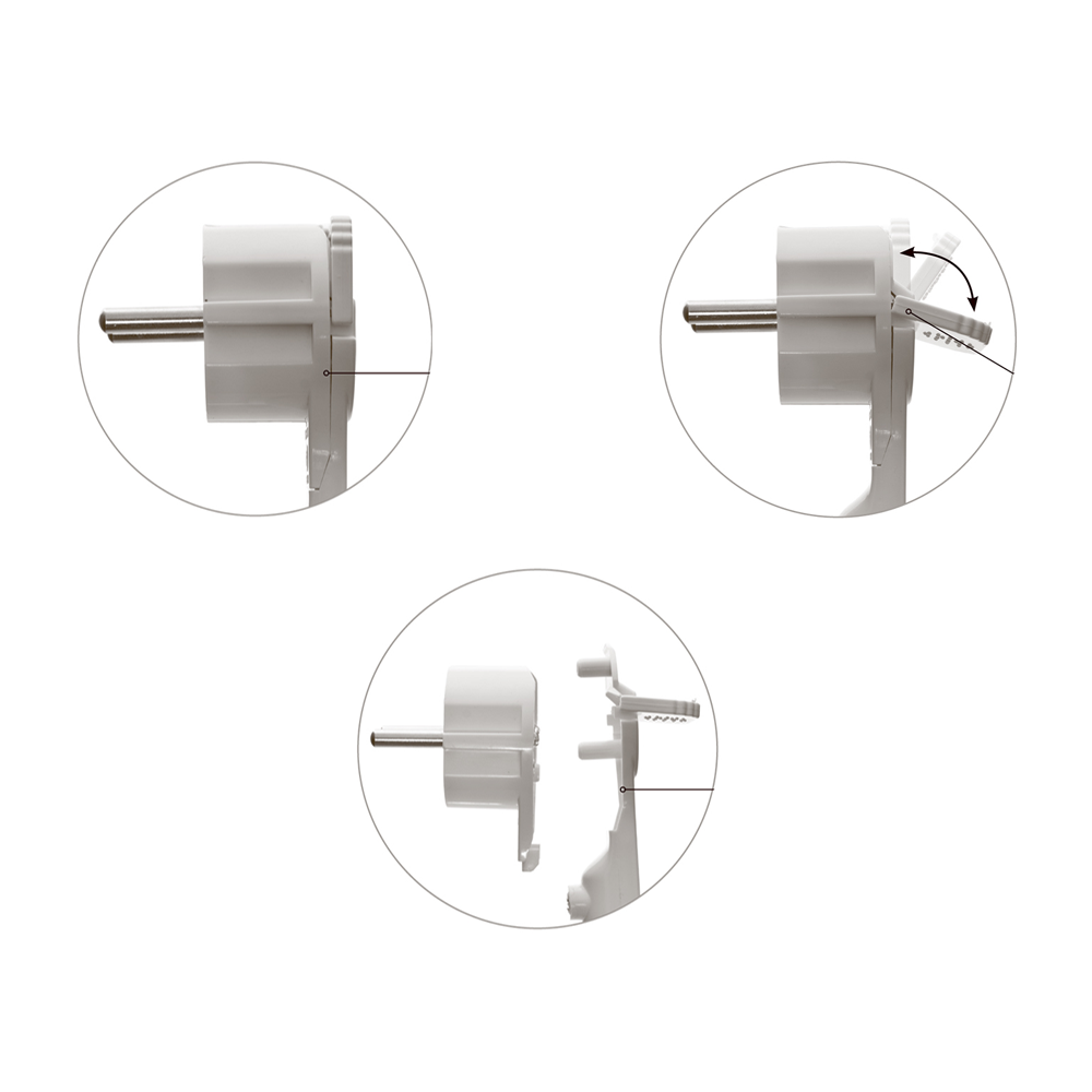 Winkelstecker Schukostecker Flachstecker mit Klappgriff 230V 16A IP20 flach