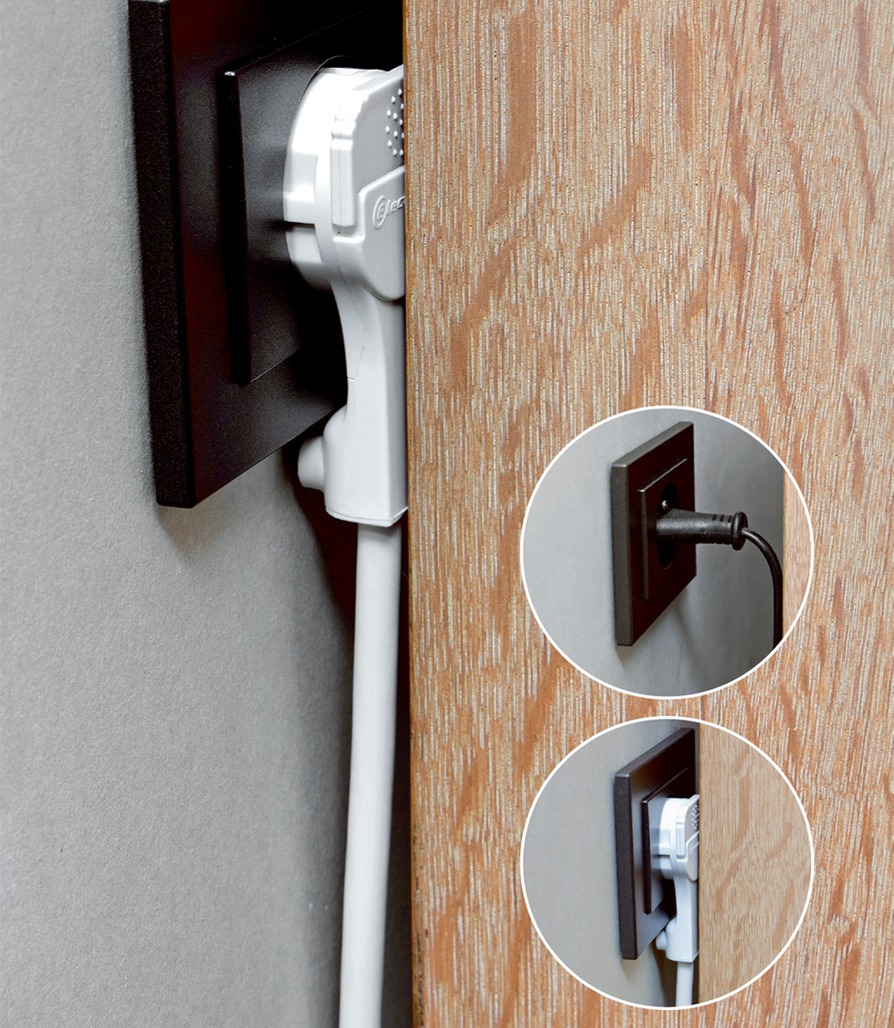 Winkelstecker Schukostecker Flachstecker mit Klappgriff 230V 16A IP20 flach