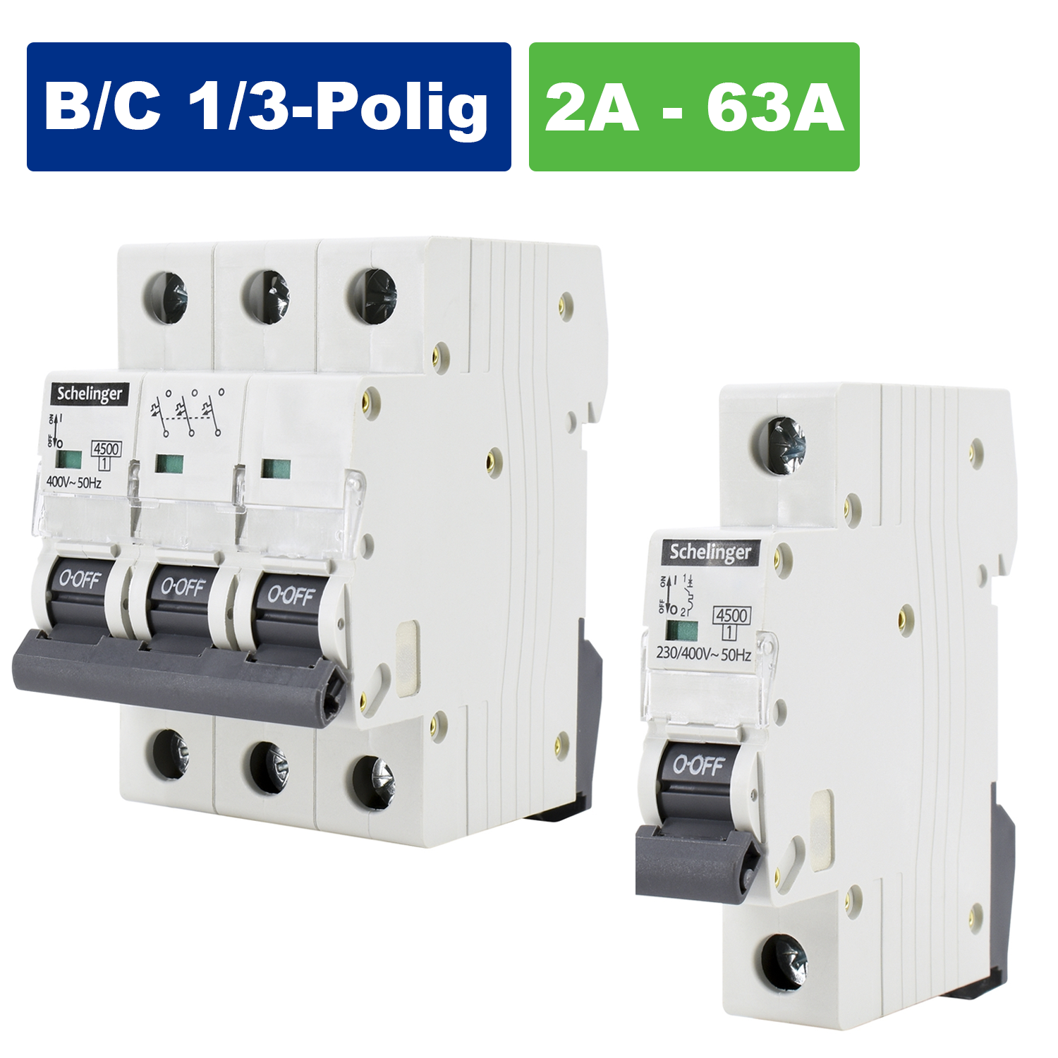Schelinger Leitungsschutzschalter / LS-Schalter / Sicherungsautomat / 2 A bis 63 A / 1-polig / 3-polig